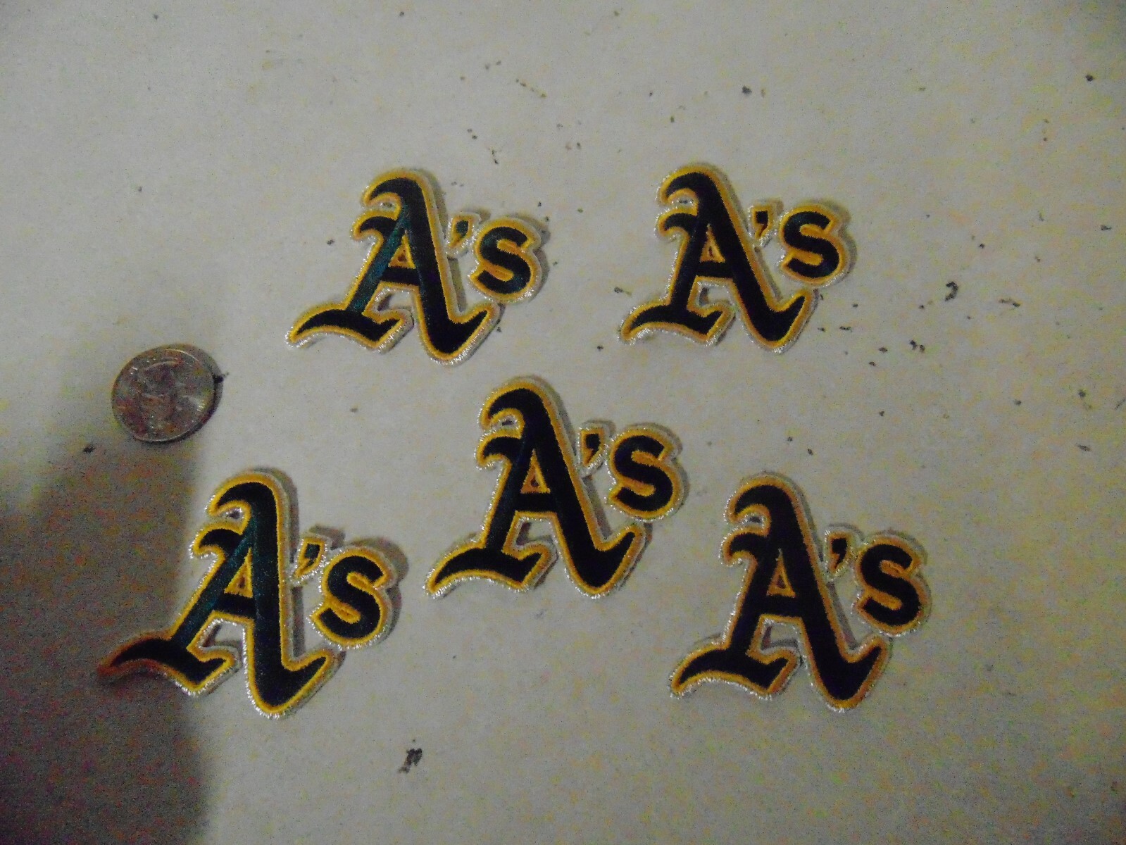 NFL PRO FOOTBALL BASEBALL PATCH SEW ON SET OF 5 OAKLAND ATHLETICS A'S