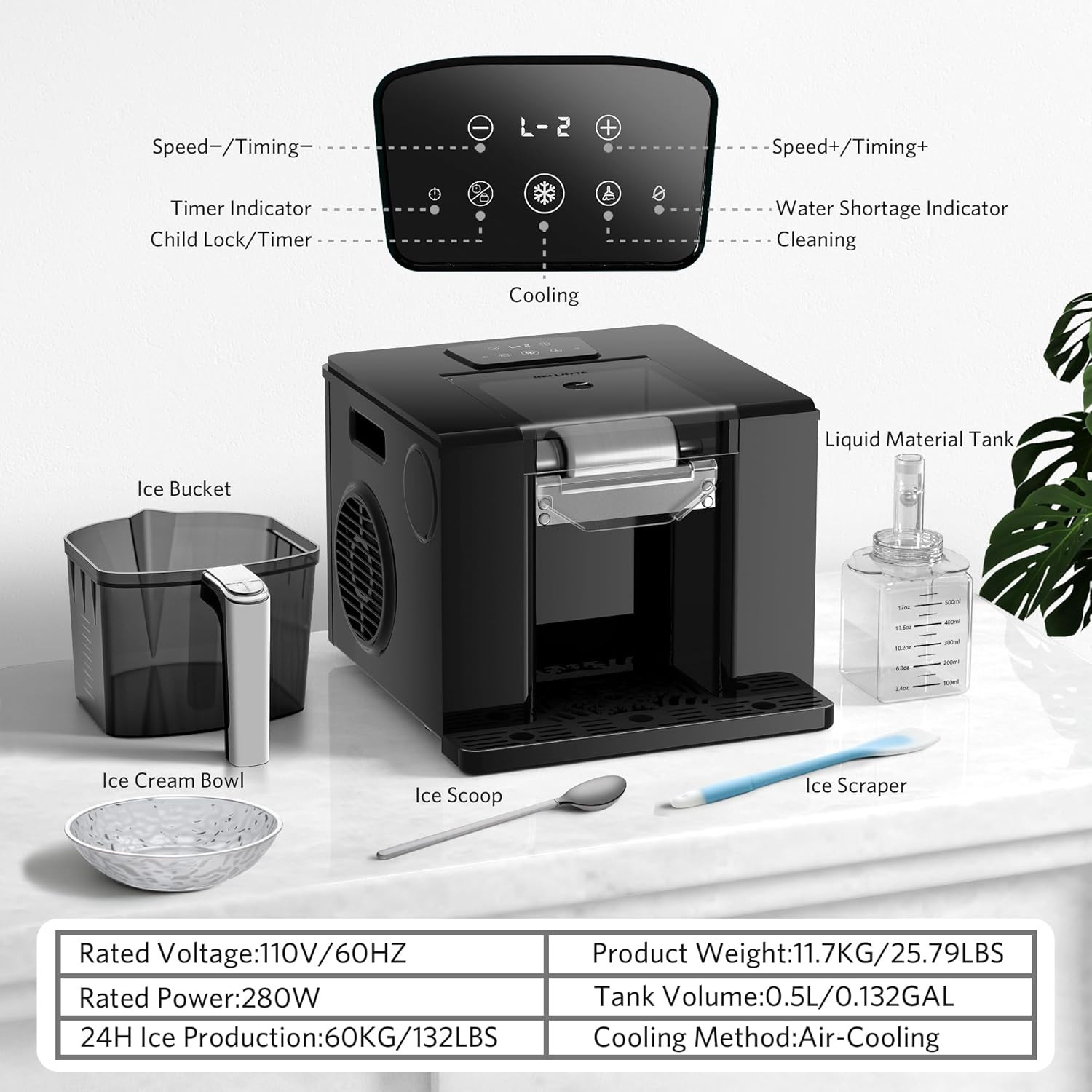 No Ice Slushie Machine - 280W Quick Freeze for Delicious Home Drinks