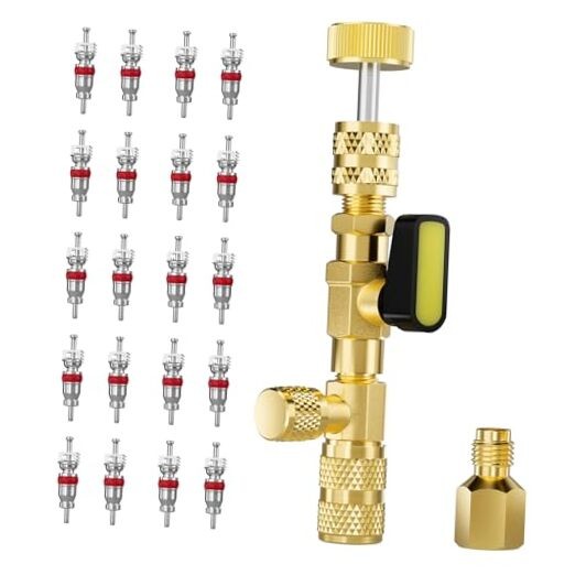 Valve Core Remover Installer Tool with 1 Valve Core Remover + 21 Accessories