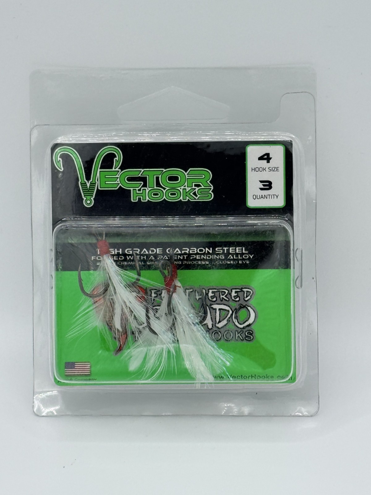 Vector Hooks Feathered Tornado Treble Hook