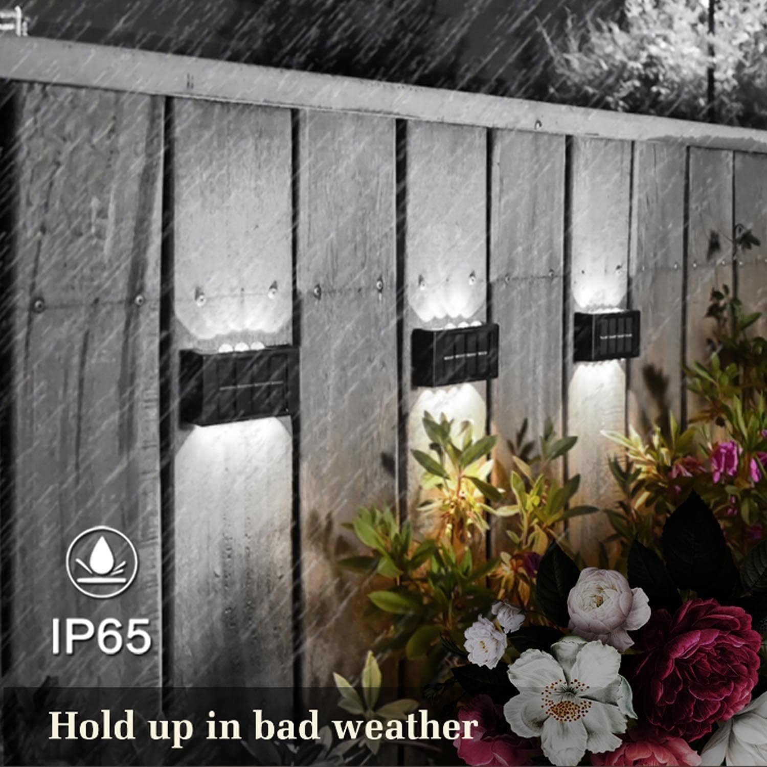 4Pack Solar Wall Lights Outdoor Garden Yard Fence Deck Front Door LED Decor Lamp