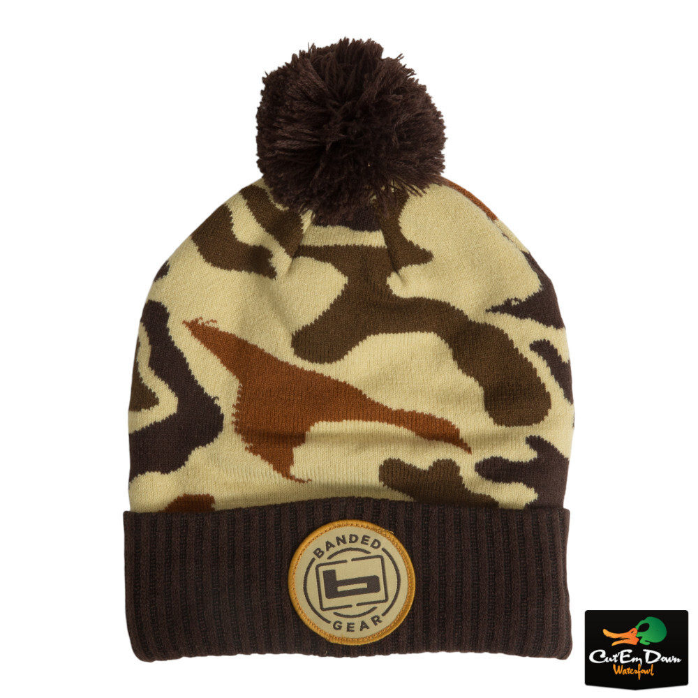 NEW BANDED GEAR DUCK CAMO KNIT POM BEANIE