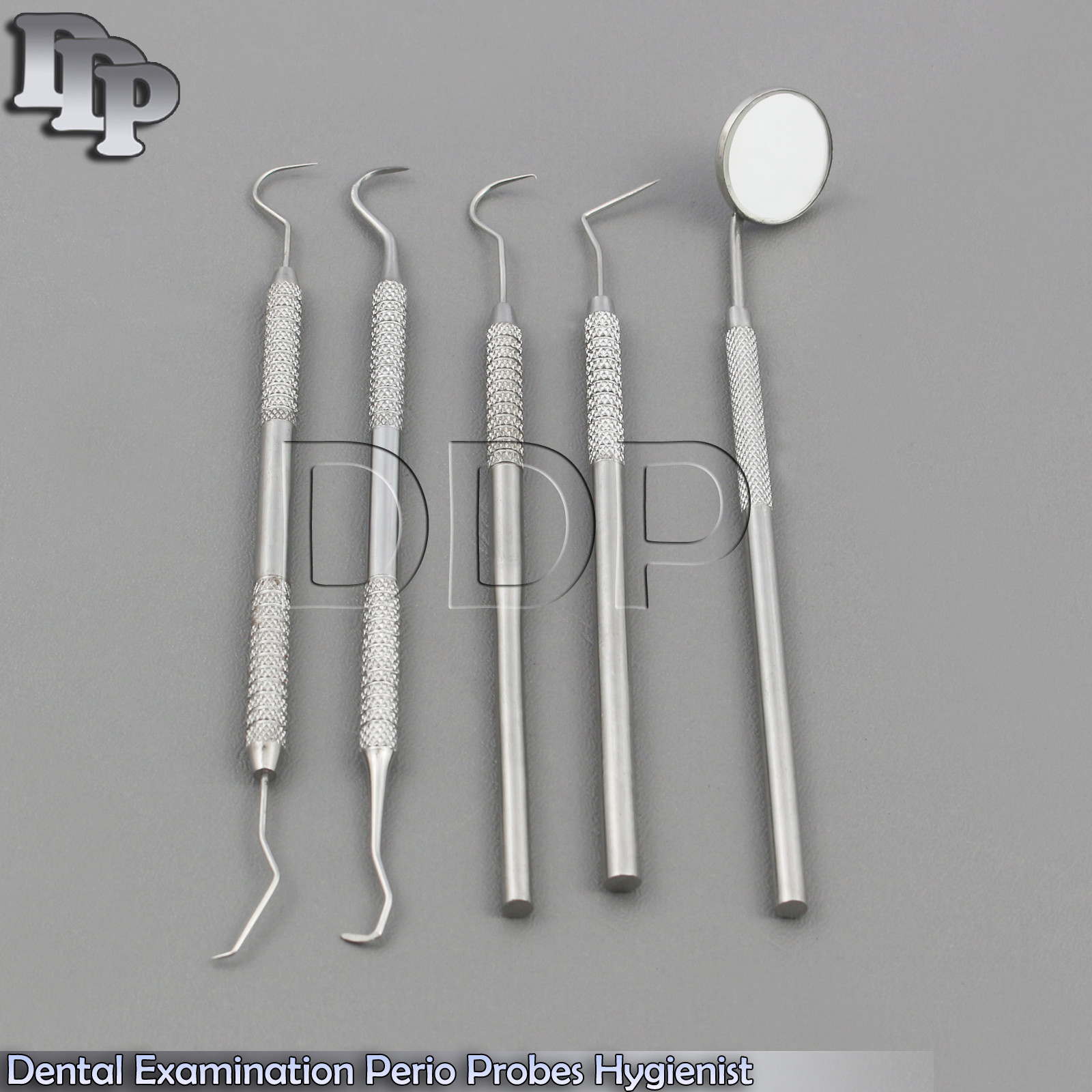 Dentists Periodontal Probes Plaque Teeth Cleaning Inspection Mouth Mirror Handle