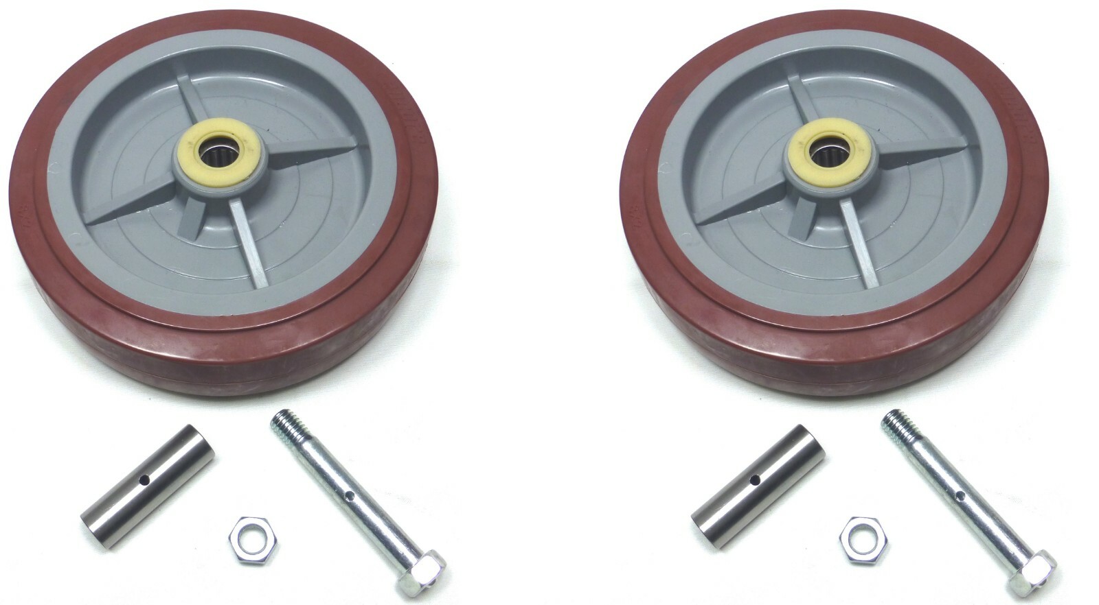 Two (2) 8" x 2" Thermoplastic Caster Wheels 600 lbs Cap.