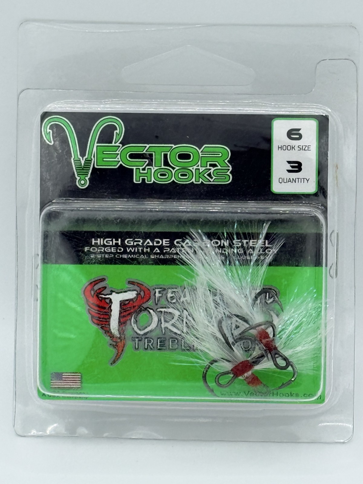 Vector Hooks Feathered Tornado Treble Hook