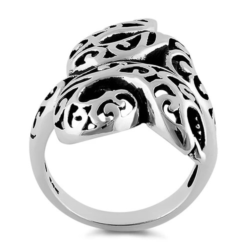 925 Sterling Silver Filigree Snake Ring