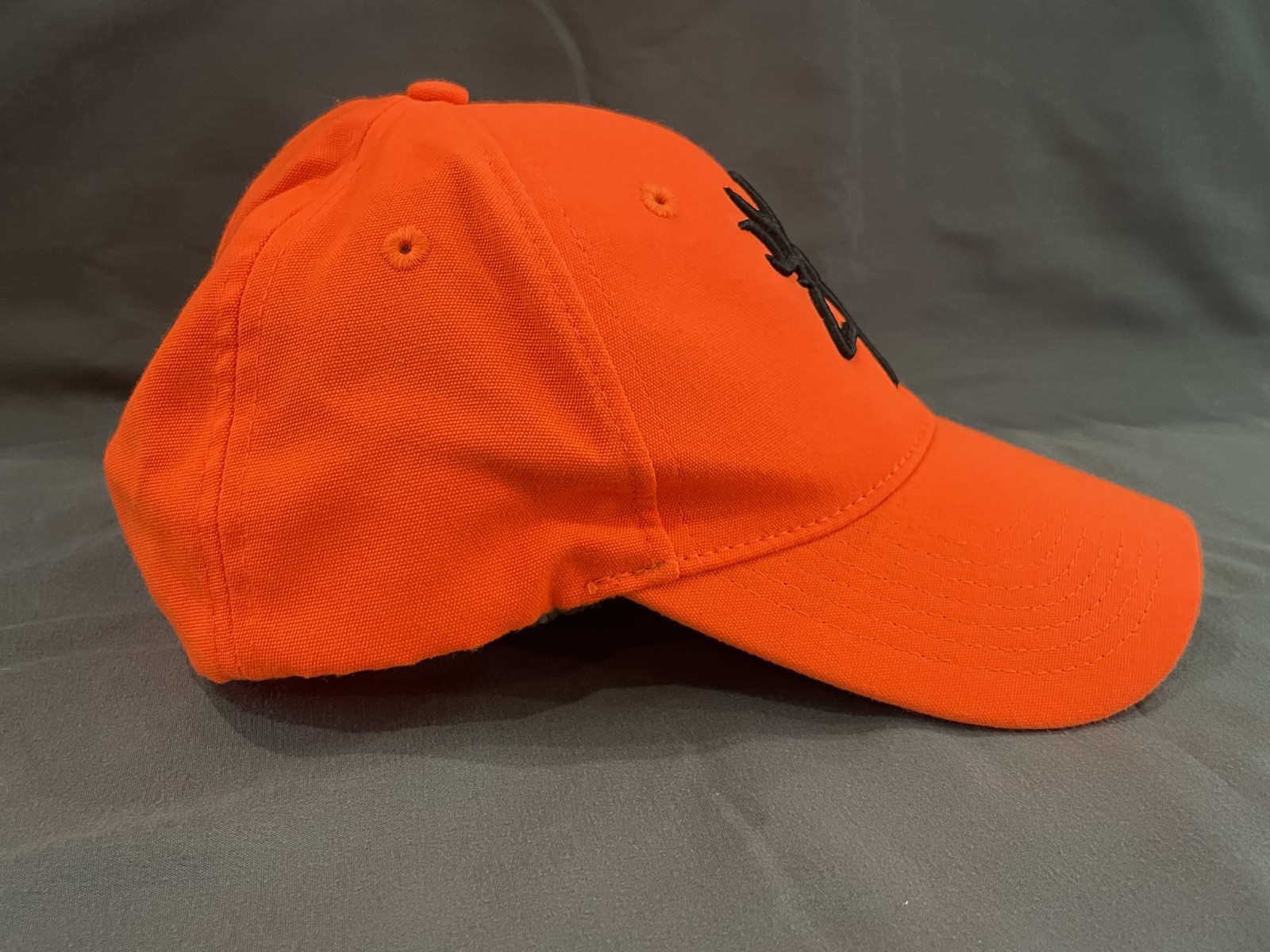 New W/O Tags Browning Safety Blaze Orange with 3D Logo Hat Cap Hook & Loop Close