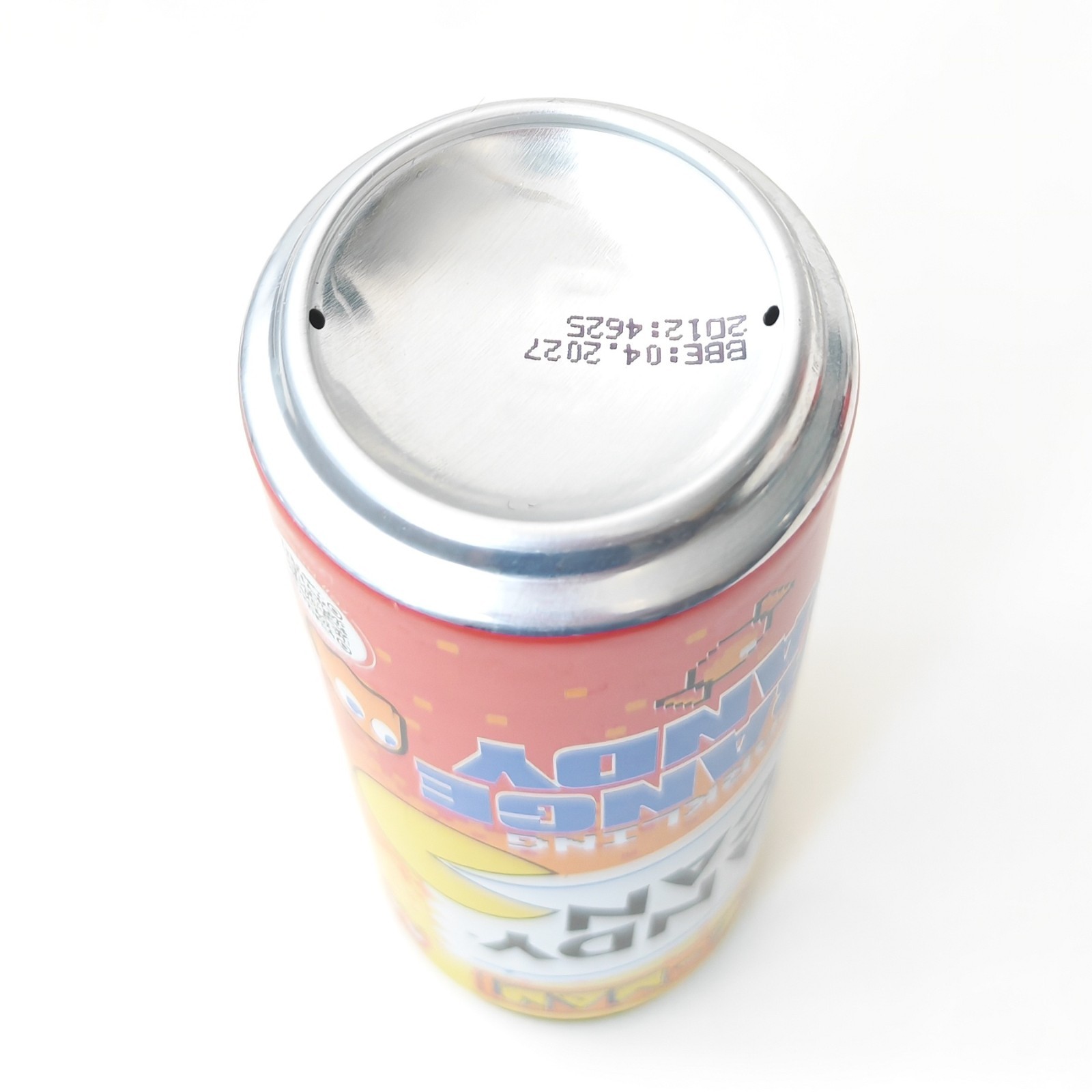 Empty PAC-MAN Candy Can: Sparkling Orange Candy; 330 ml - BOTTOM - Version A
