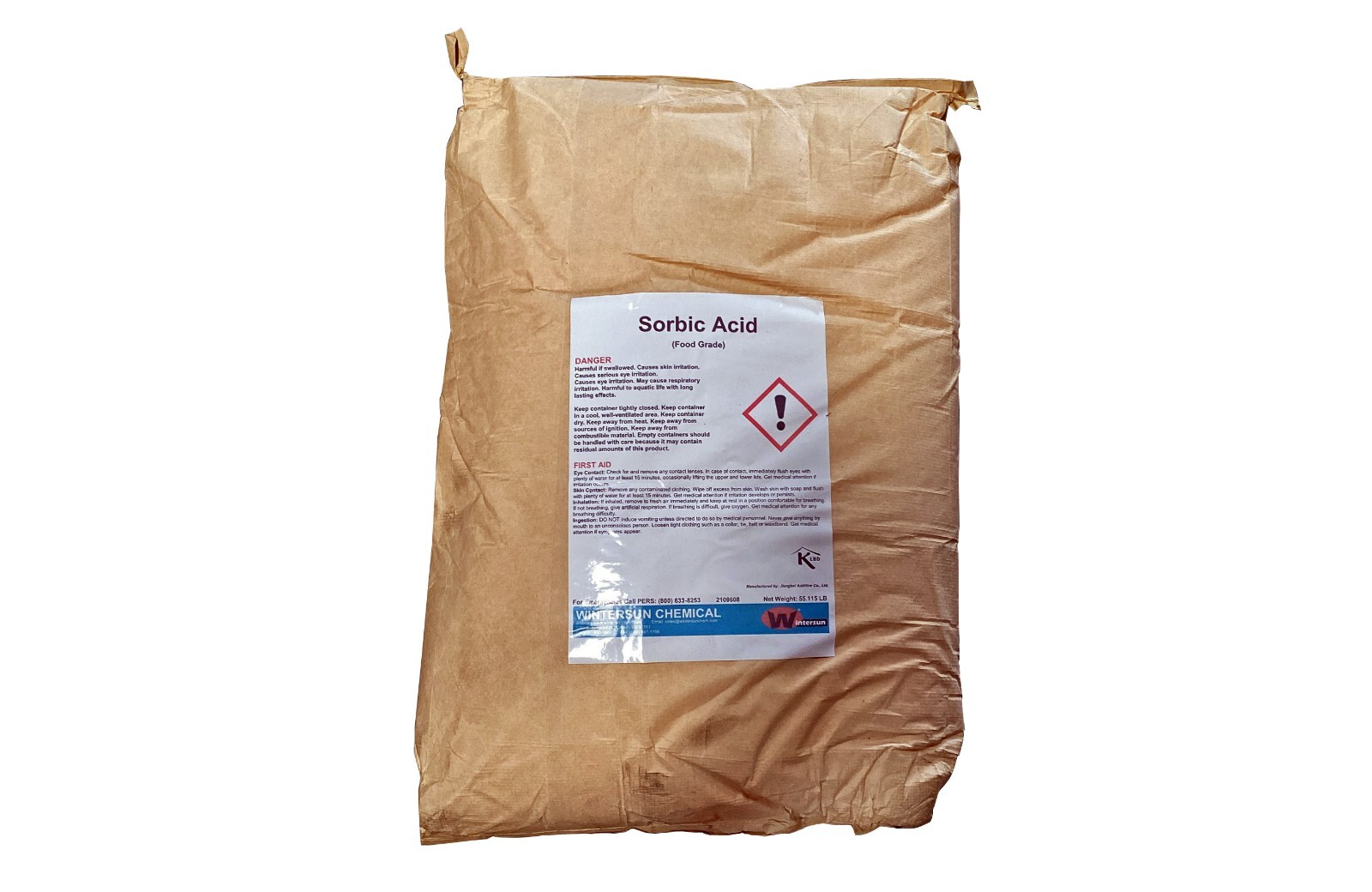 Sorbic Acid [CAS_110-44-1] [C6H8O2] FCC Colorless/White Crystal Powder 55.12 LB
