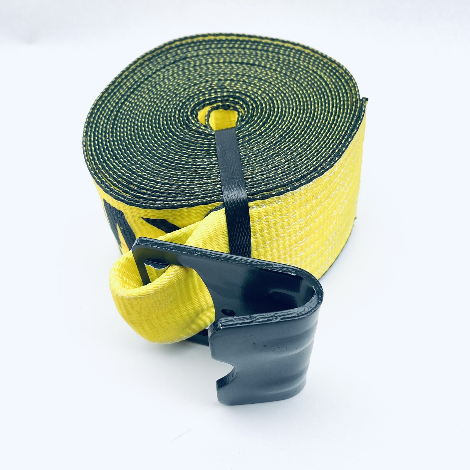 LOT OF 9 MYTEE 4" x 30'  WINCH STRAP WITH FLAT HOOK, YELLOW