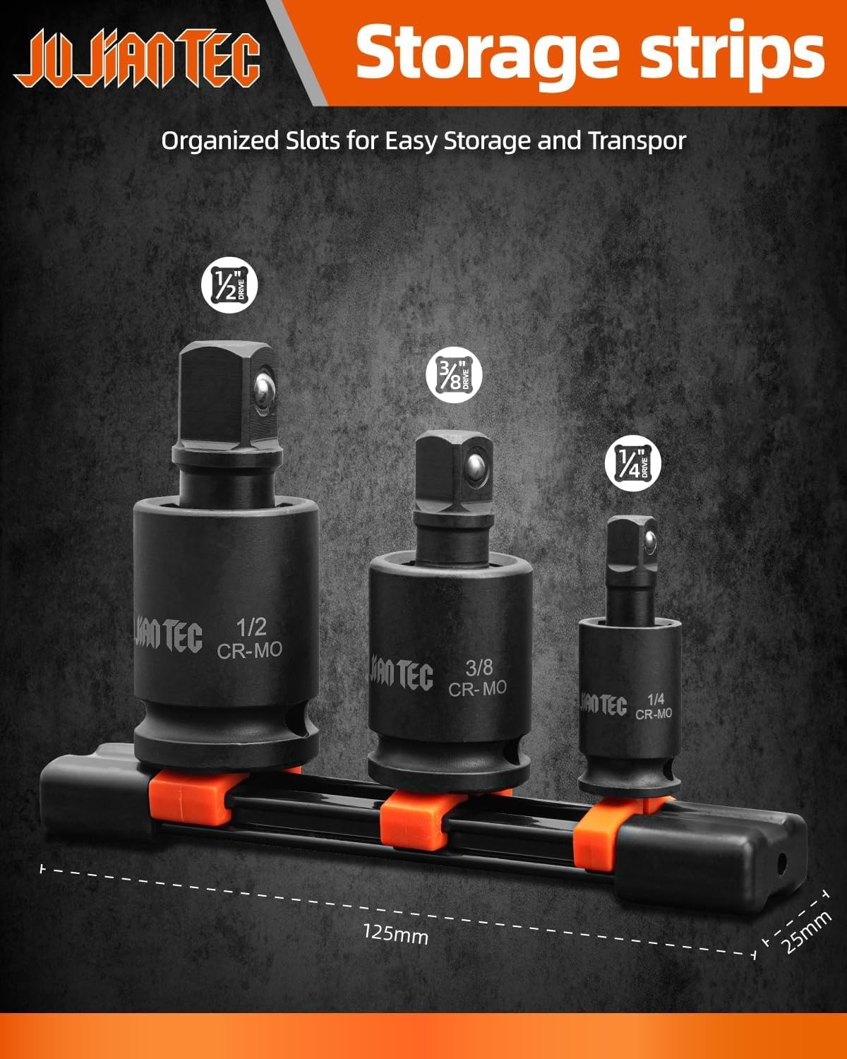 Impact Swivel Socket Set set 3 piece 1/2 Inch Universal Joint kit