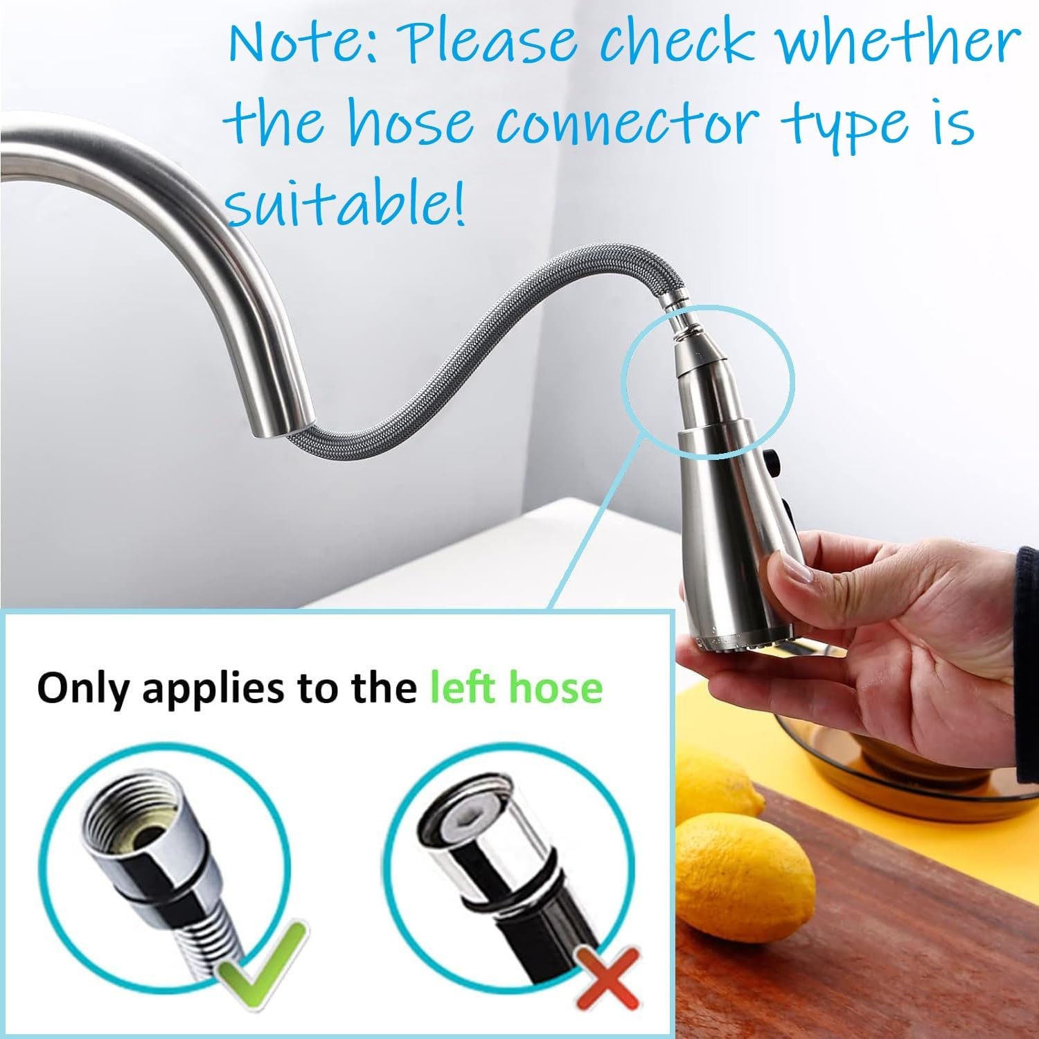 Brushed Nickel Kitchen Faucet Sprayer Head Replacement Part for Pull Down