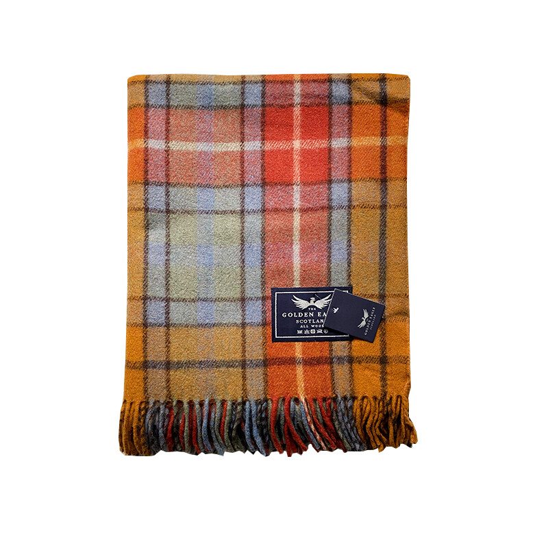 New BNWT Scottish Throw 100% Wool Tartan Rug Antique Buchanan Throw Knee Blanket