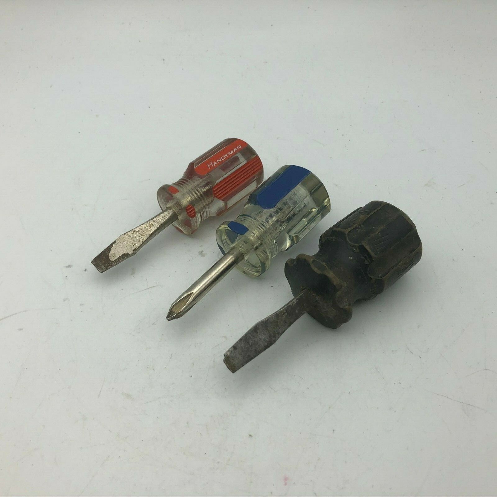Stubby Screwdrivers Lot Of 3 Rosco Phillips Head Stanley Slotted + One Vtg USA