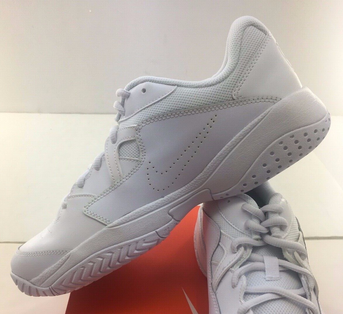 NIKE Court Lite 2 Mens Tennis Shoe White Black Leather AR8836-100 NWD Free Ship