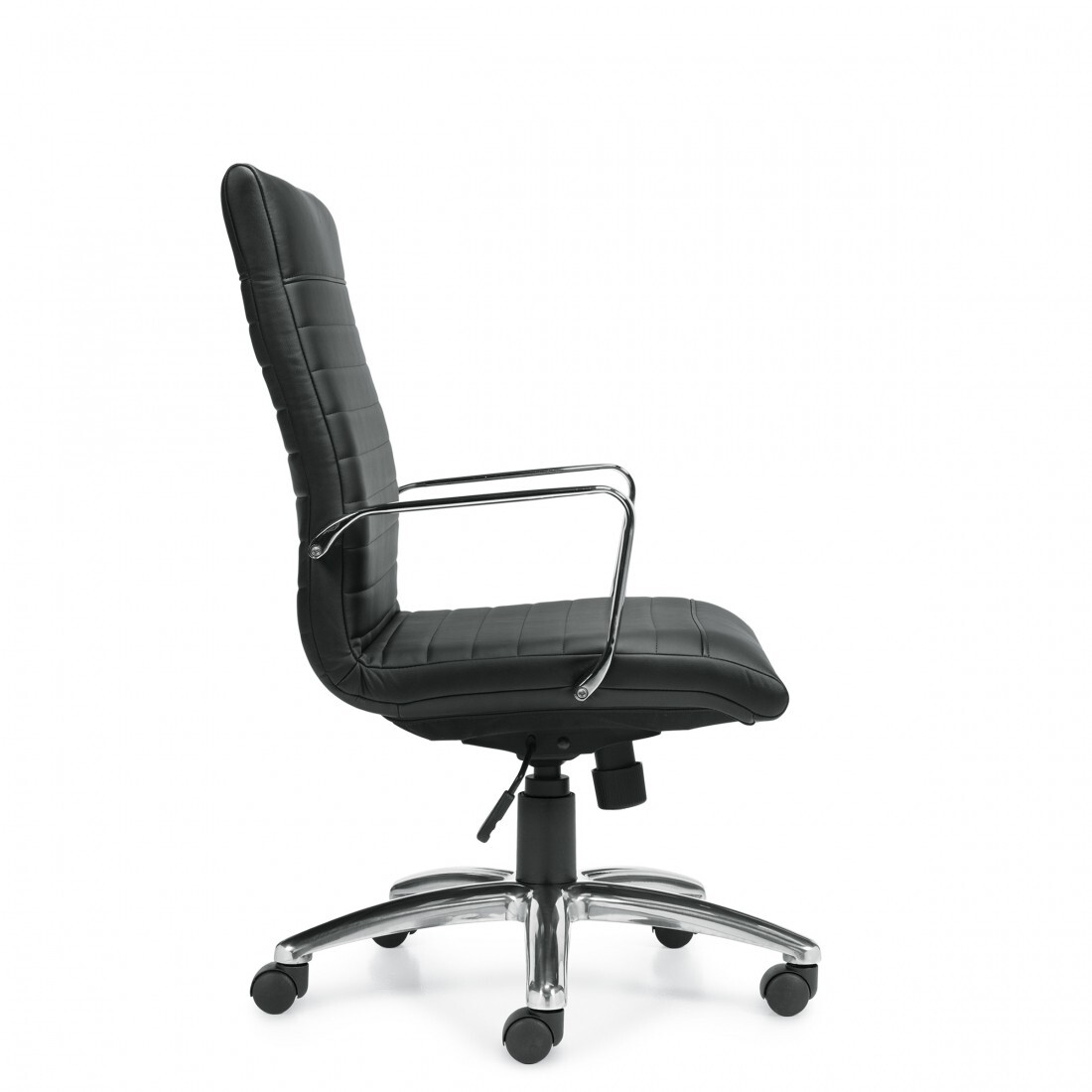 Offices to Go OTG11730B Luxhide Mid-Back Executive Office Chair w Fixed Arms