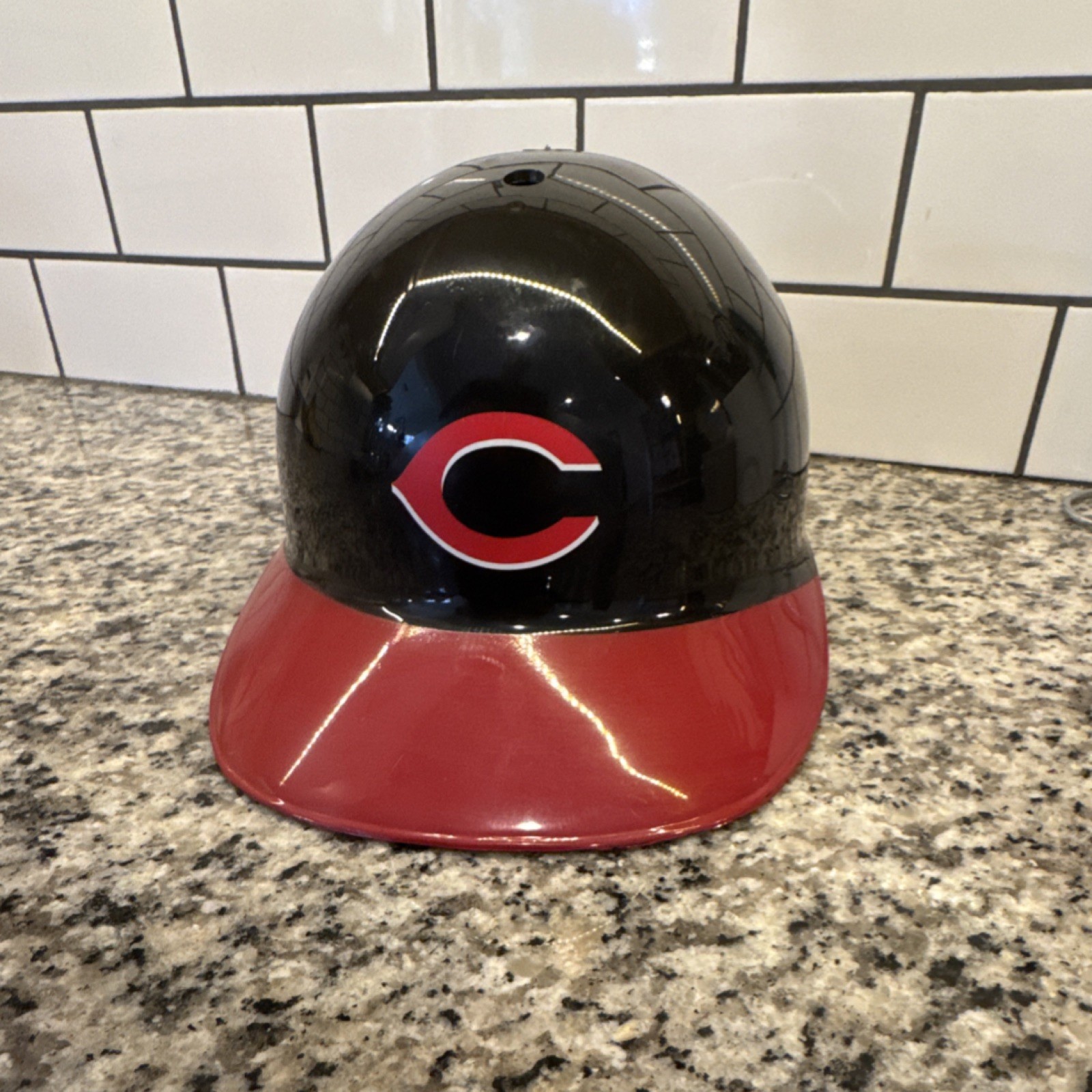 Cincinnati Reds Open Face Black Red Glossy Batting Helmet Baseball