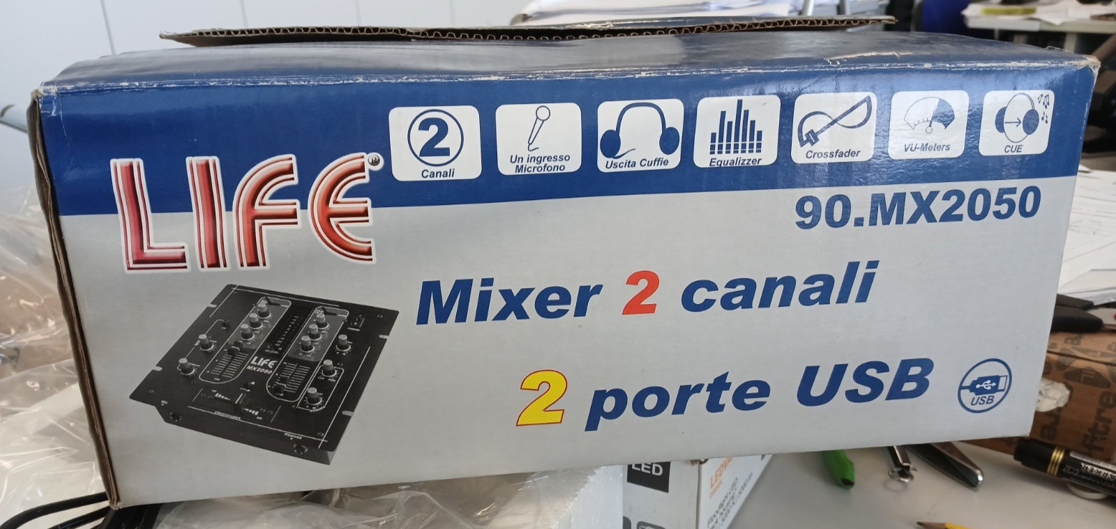 LIFE AUDIO MIXER WITH EQUALIZER 2 CHANNEL 2 USB PORTS 90.MX2050