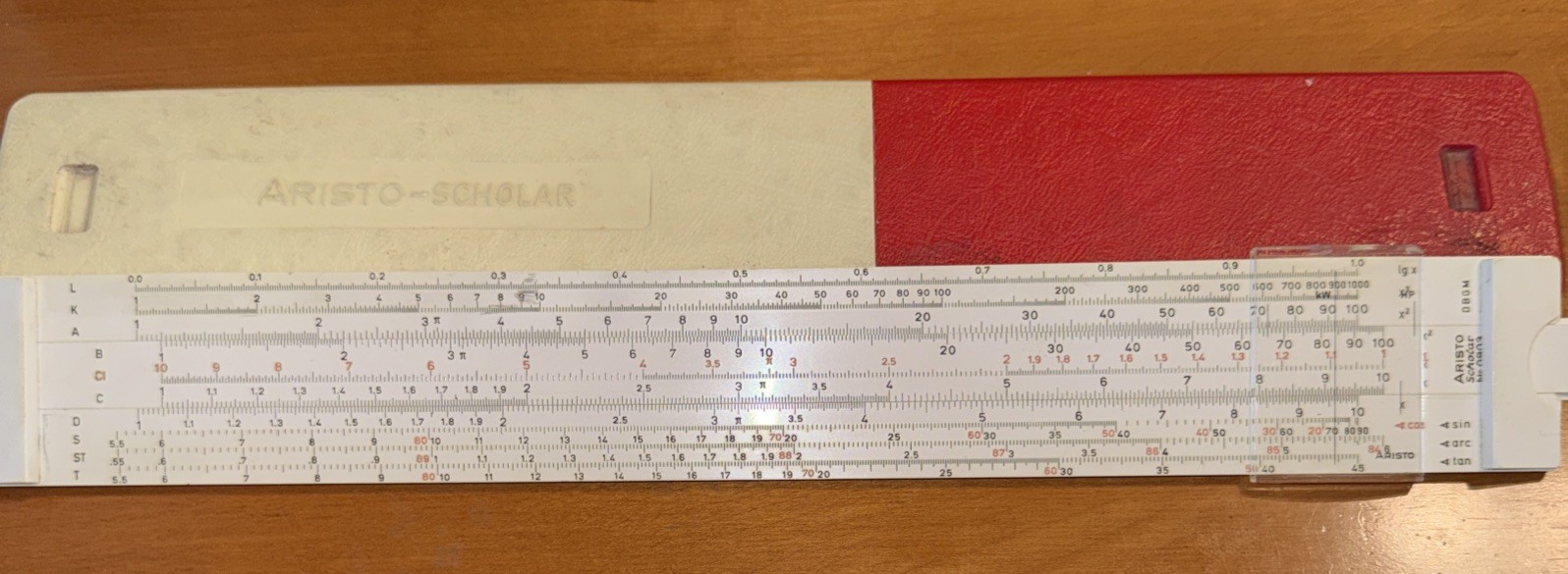 Aristo Scholar Slide Rule No 0903 W/ Case Vintage Mathematics Calculator German