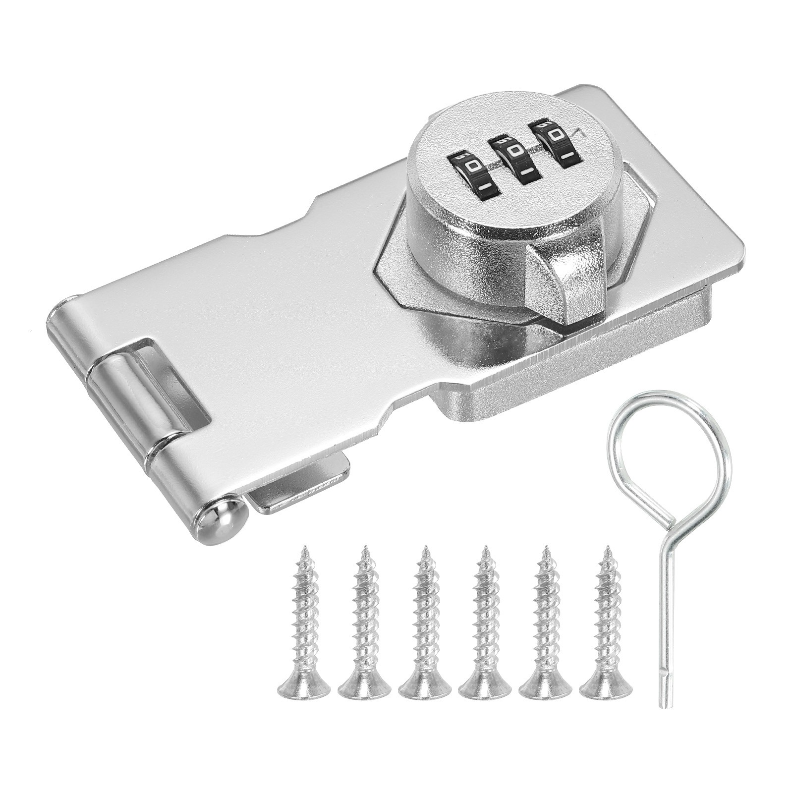 Double Hole Cabinet Combination Lock, 3 Digit Password for Cabinet, Silver