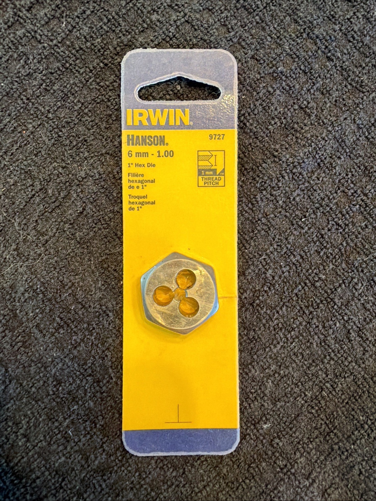 9727 M6 X 1.0 Metric 1" Hex Die Irwin Hanson  6MM Carbon Steel 6627