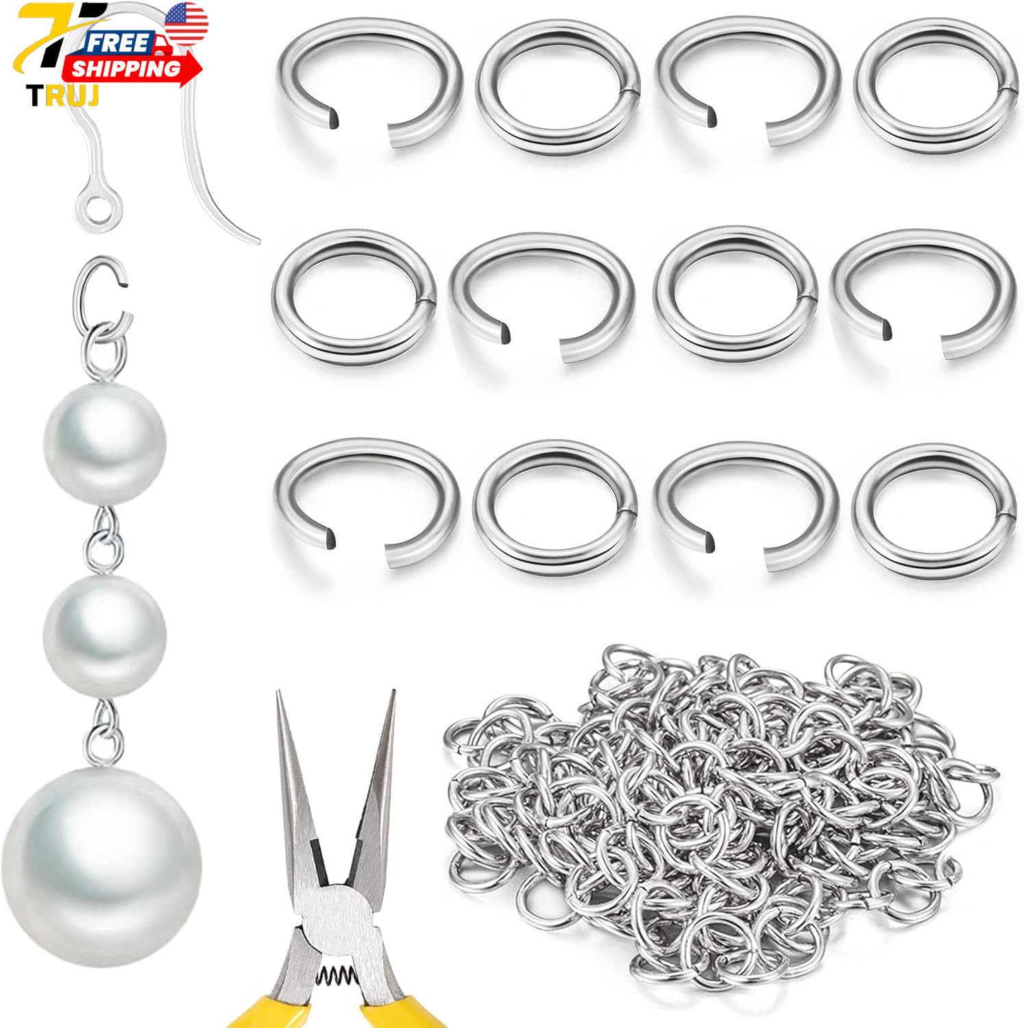 200pcs Open-Connectors for Safety Non-Allergenic Plastic Earring Hooks Ear Wire