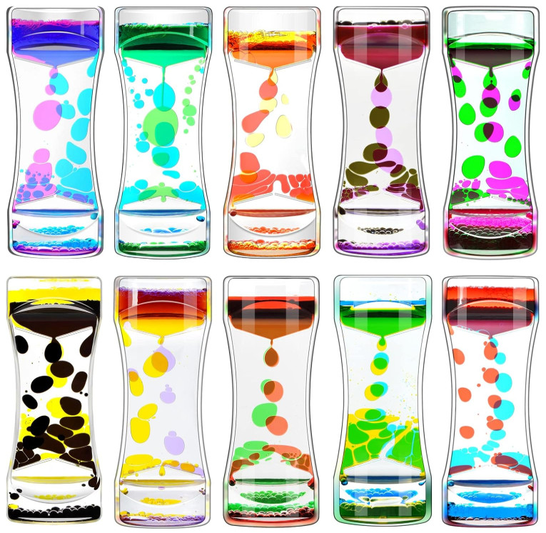 Temporizadores líquidos relajantes pack 10 colores antiestrés sensorial, Nuevo