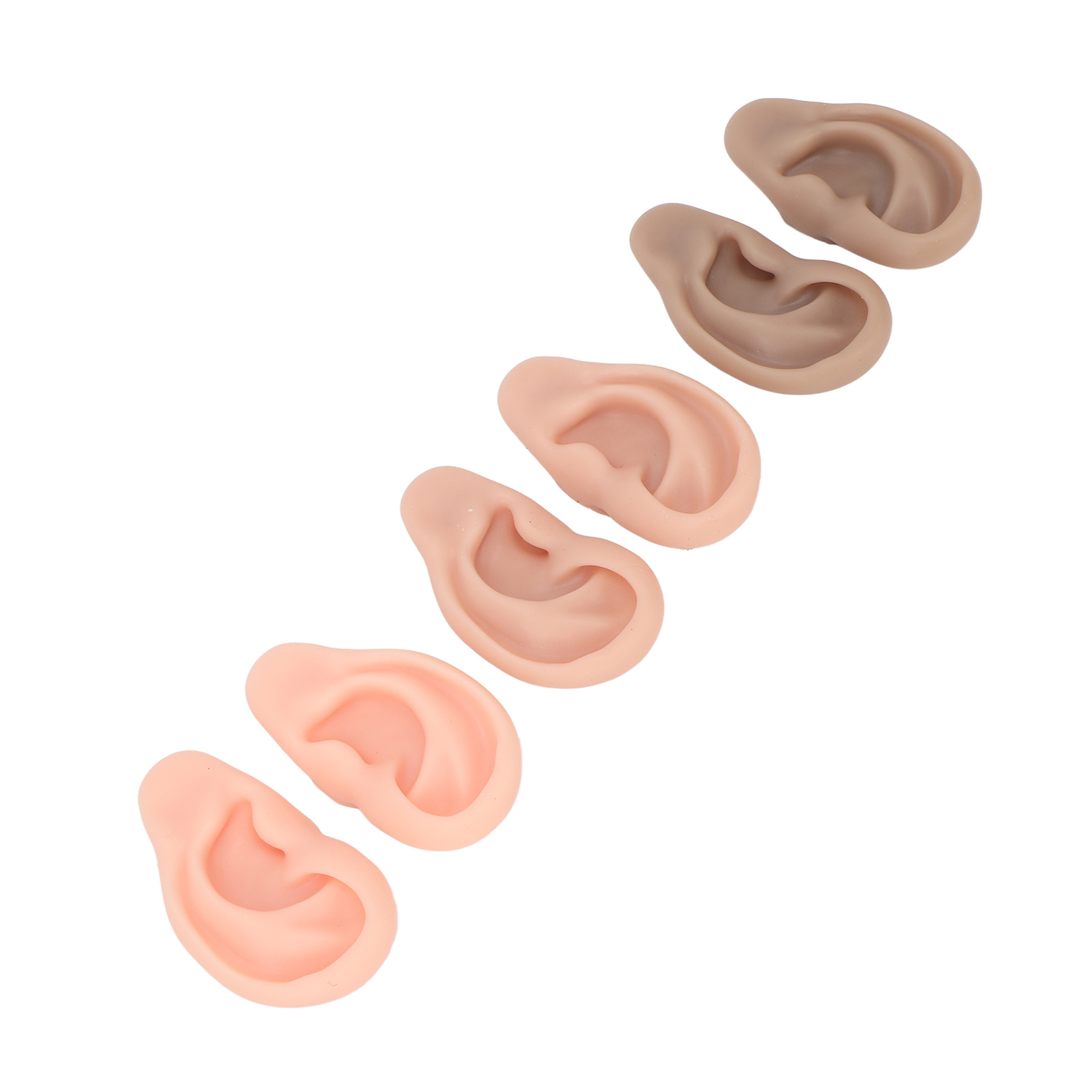3 Pairs Silicone Ear Model Soft Flexible Ears 3 Colors Artificial Reusable For