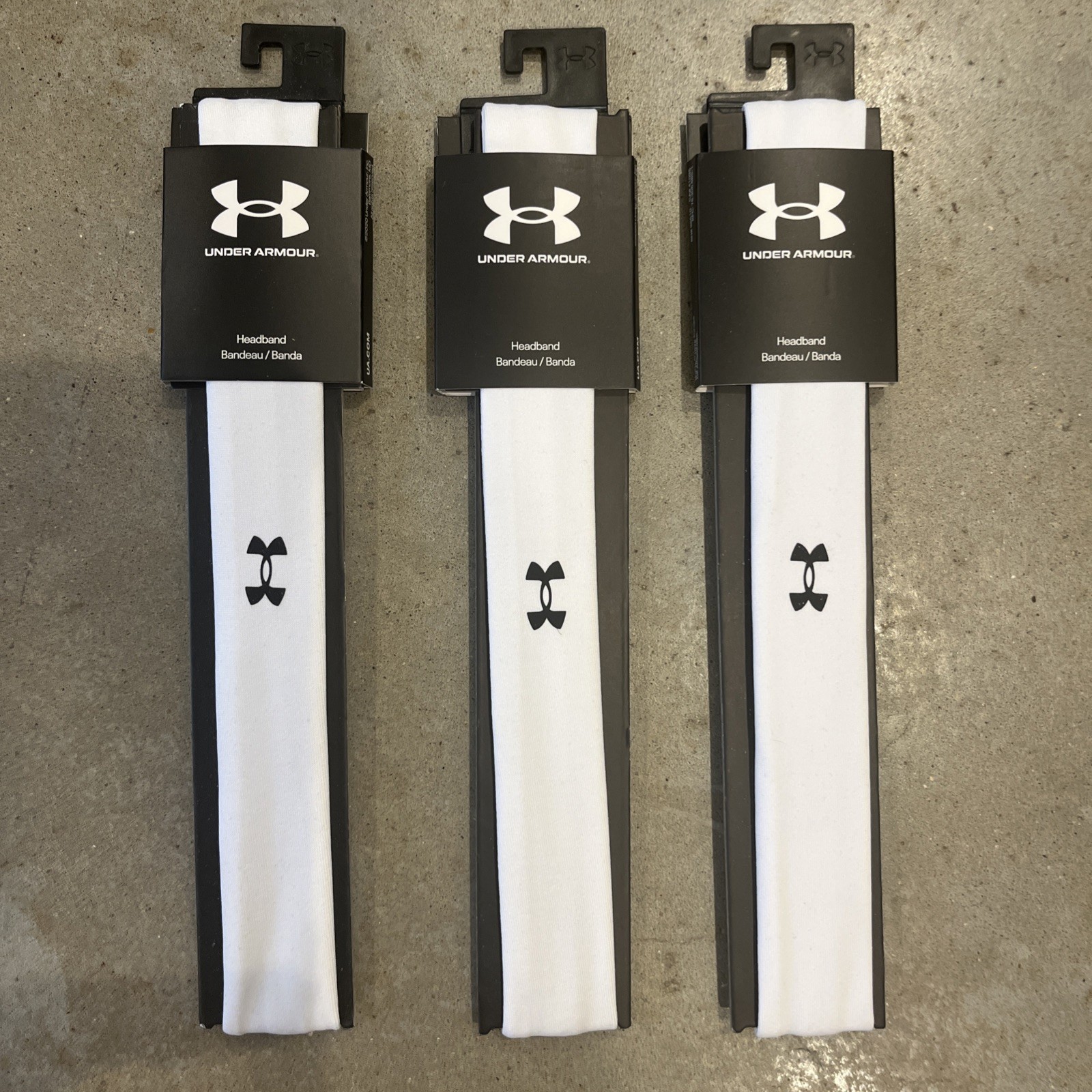 3x Under Armour Women’s Headband White/Black One Size NEW