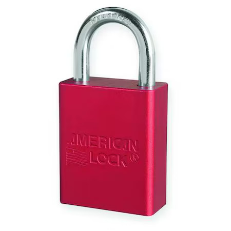 American Lock A1105red Anodized Aluminum Safety Padlock, Keyed Different, 1-1/2