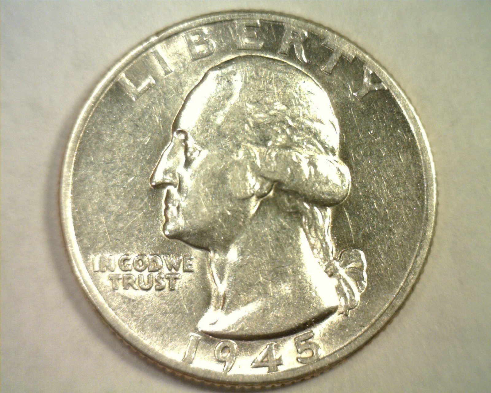 1945 WASHINGTON QUARTER ABOUT UNCIRCULATED+ AU+ NICE ORIGINAL COIN FAST SHIP