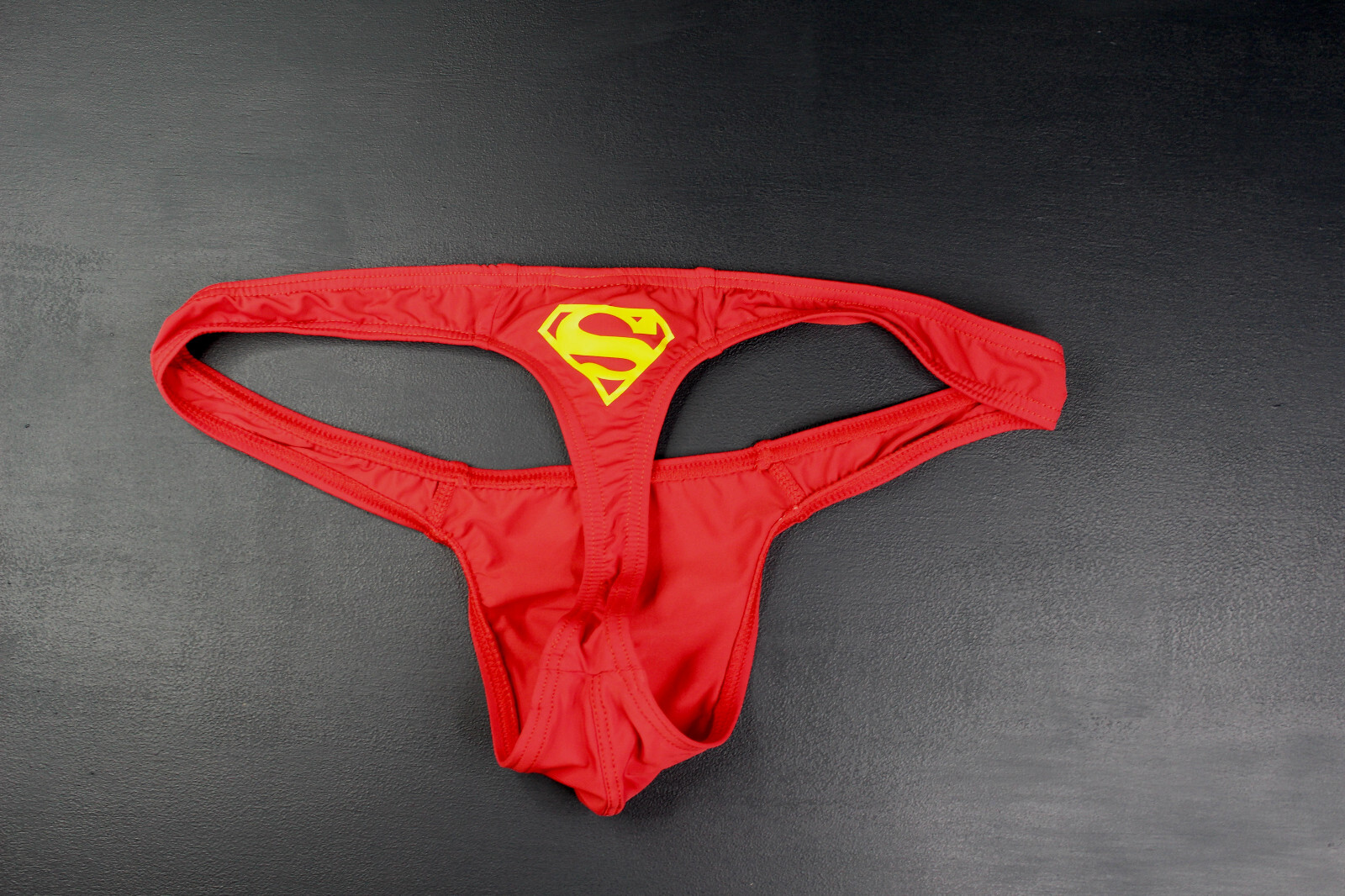 H.E.Arts HERO logo custom Print Mens red nylon thong underwear size M L XL
