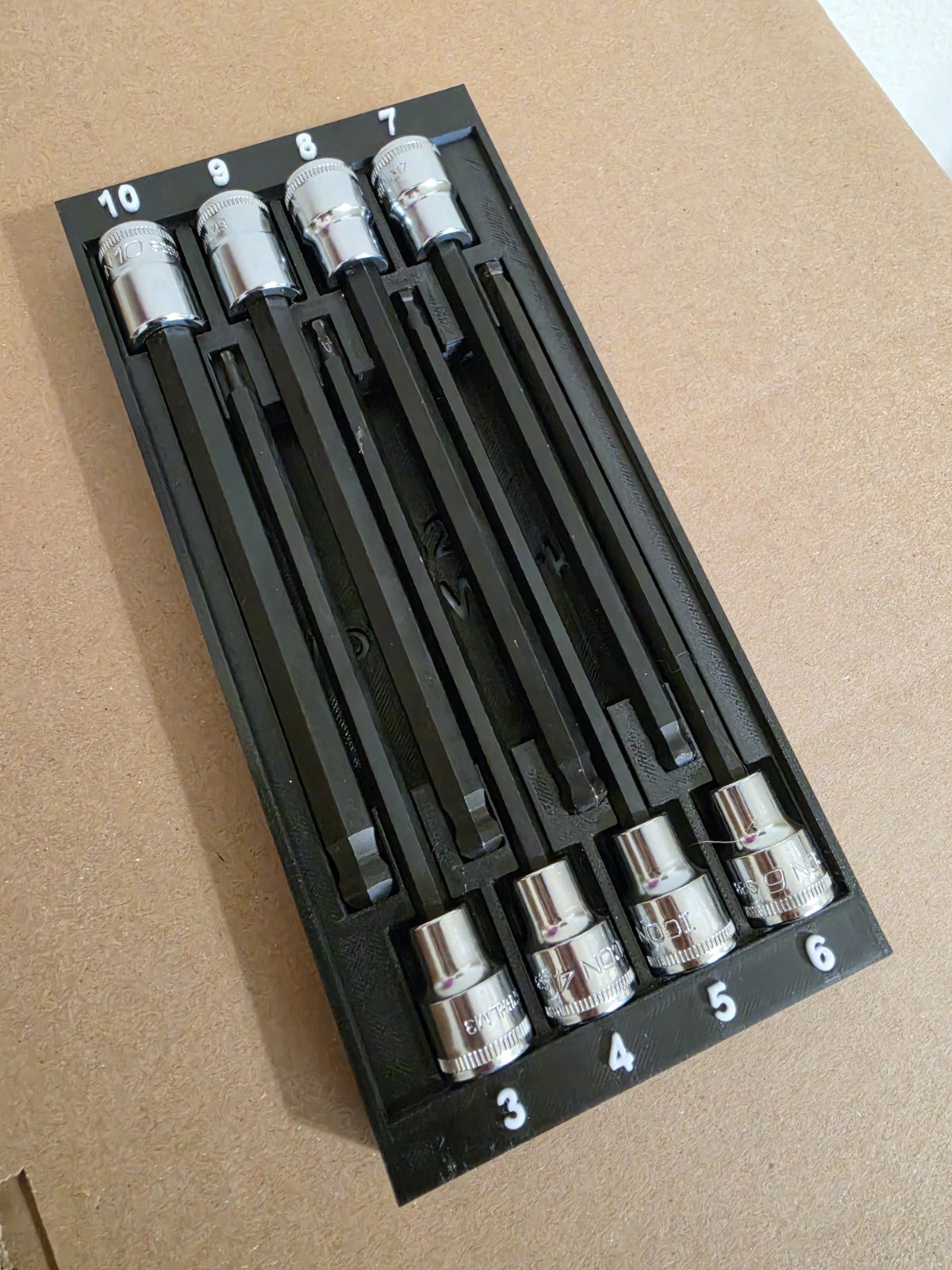 Long Metric Hex Socket Tool Organizer