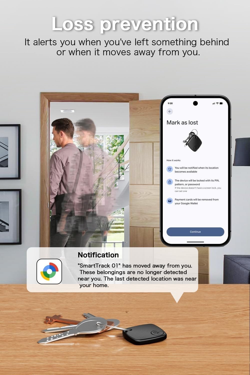 Smart Tracker Tags for Android Phones - 4 Pack with Real-Time Location Updates