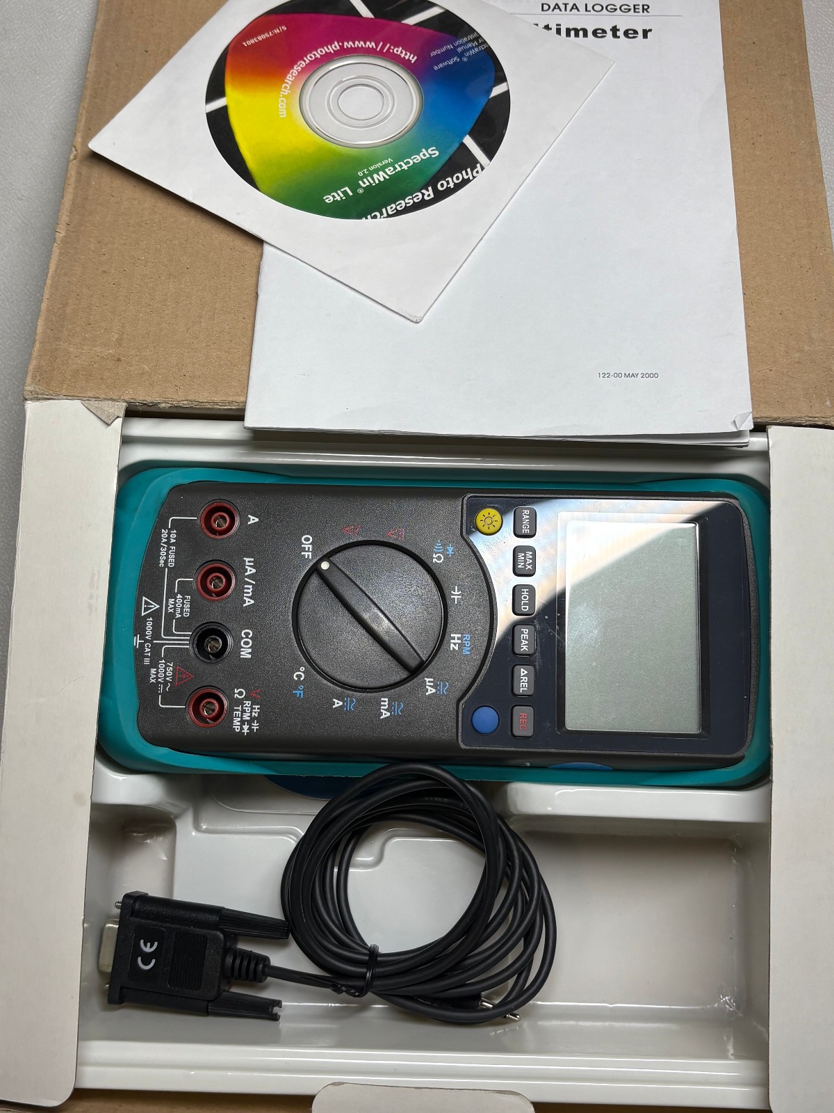 Mannix DMM122DL True RMS Digital Multimeter w/ RS232 Cable & Software – Tested