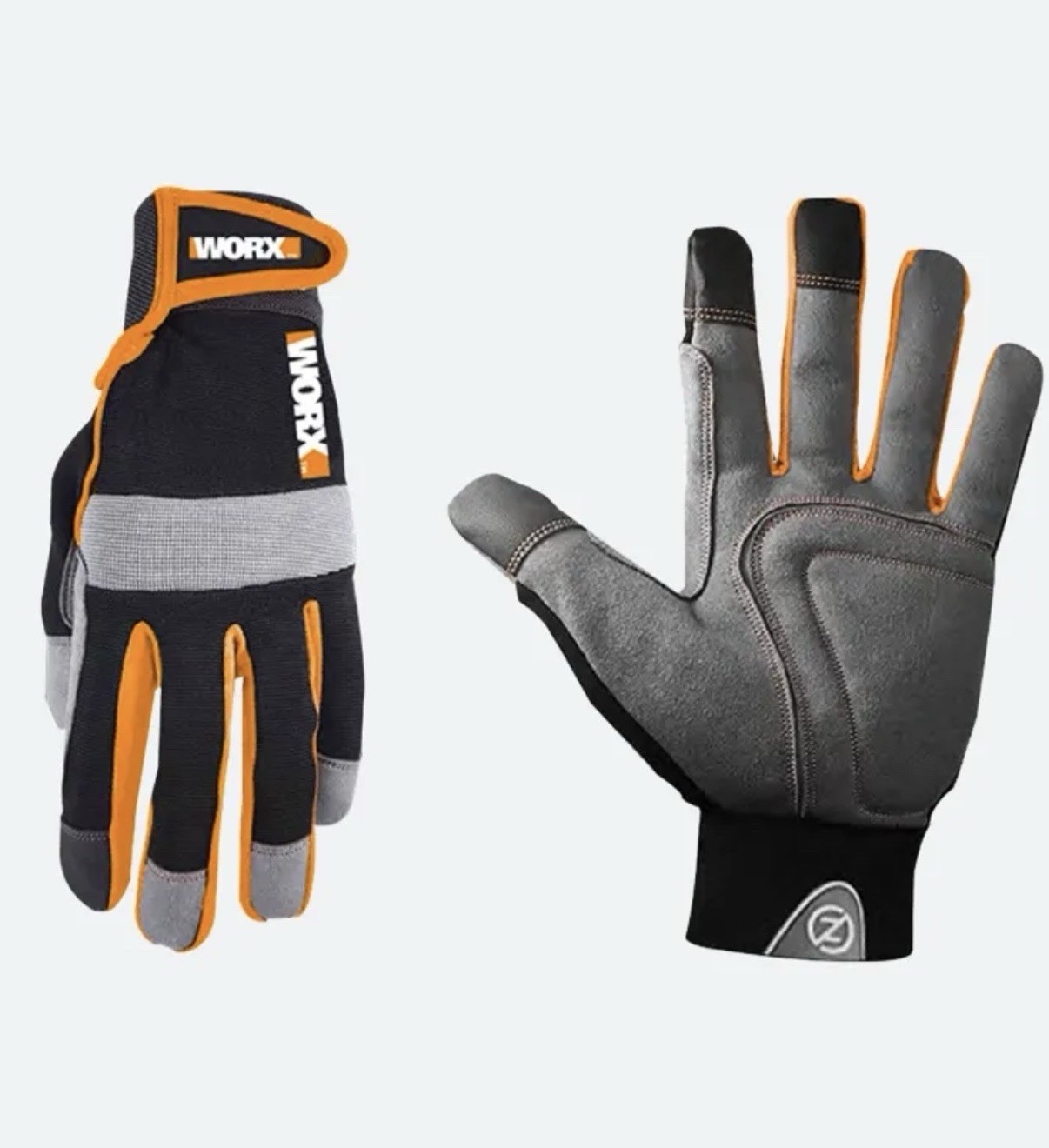 WORX Zero Friction Men's Universal-Fit Ultra Suede Work Gloves,Orange/Black