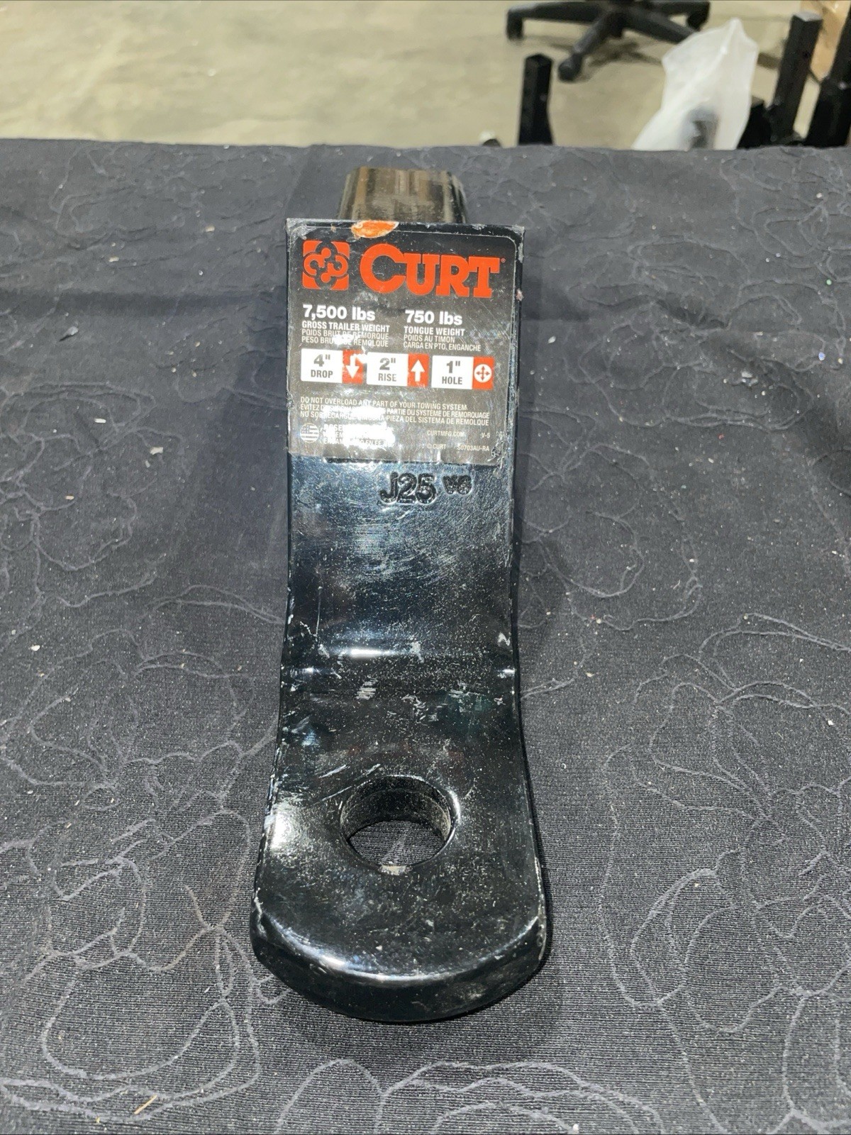 CURT 45050 Class 3 Hitch Ball Mount (2" Shank, 7,500 Lbs., 4" Drop, 8-1/4" Long)