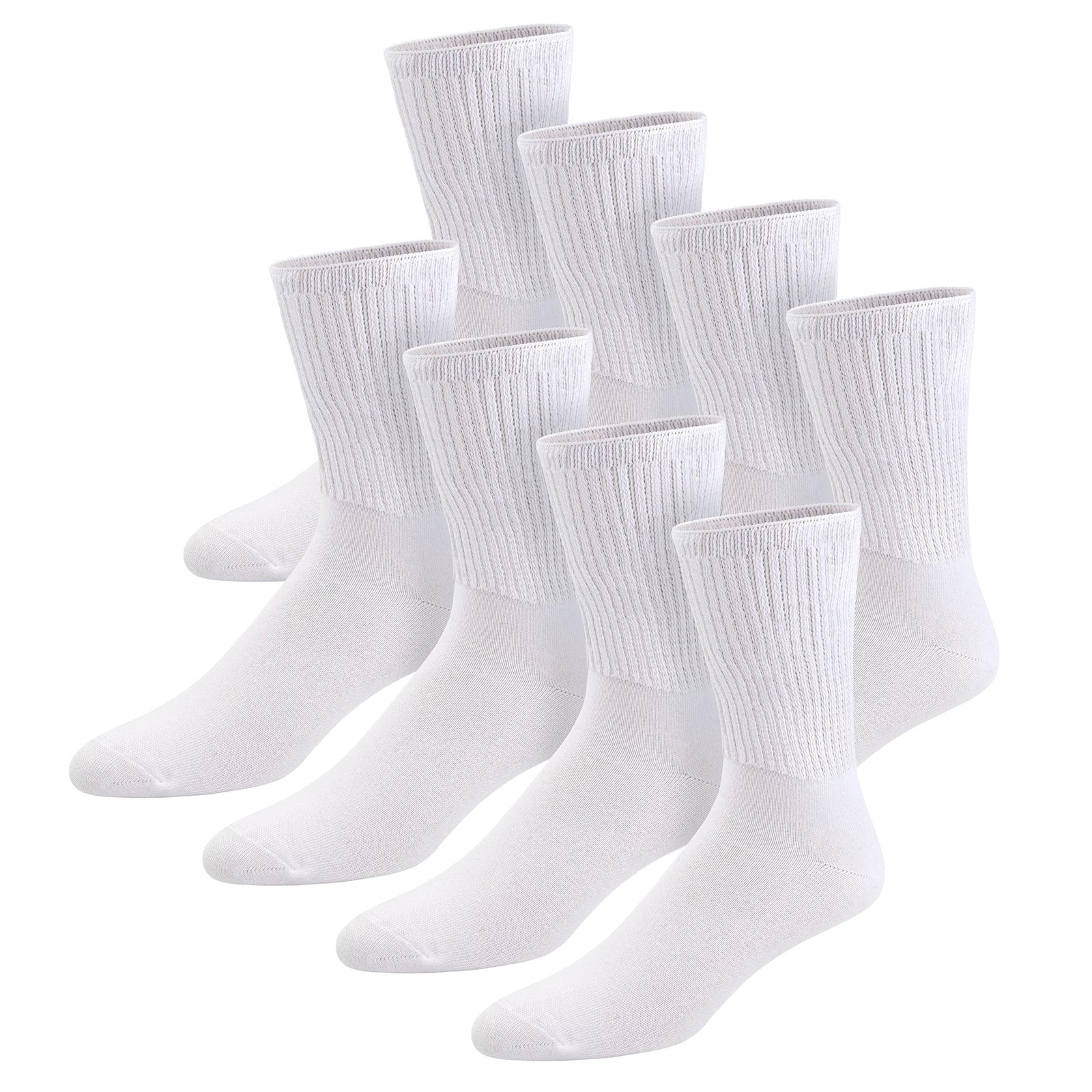 Thin Combed Cotton Diabetic Wide Non-Binding Low-Crew Socks - Fits 7-11