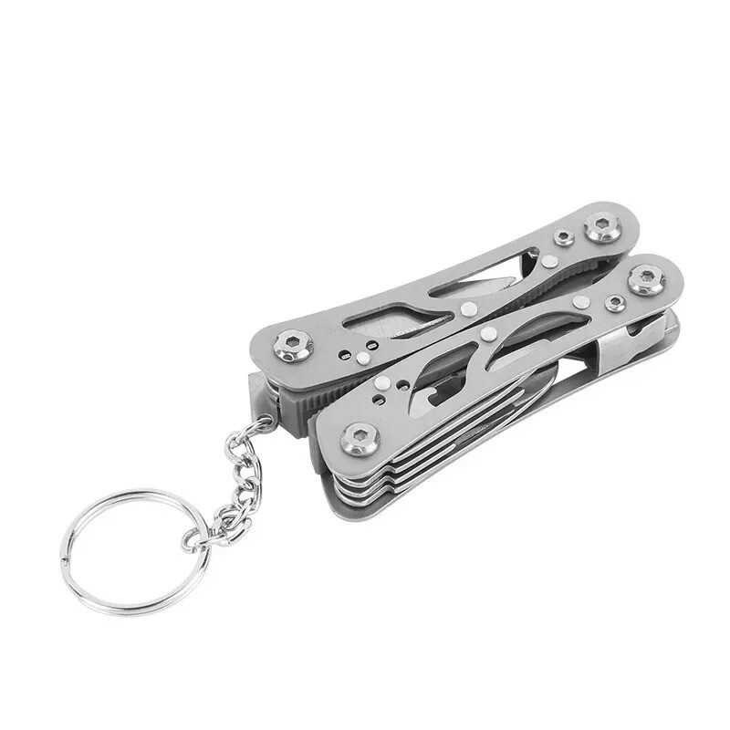 Keychain Pocket Multitool Pliers Knife Screwdriver Tool Camping Mini Compact EDC