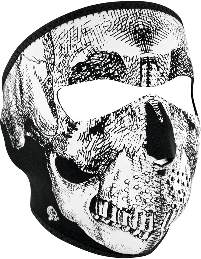 New Zan Headgear Full Face Mask BW Skull WNFM002