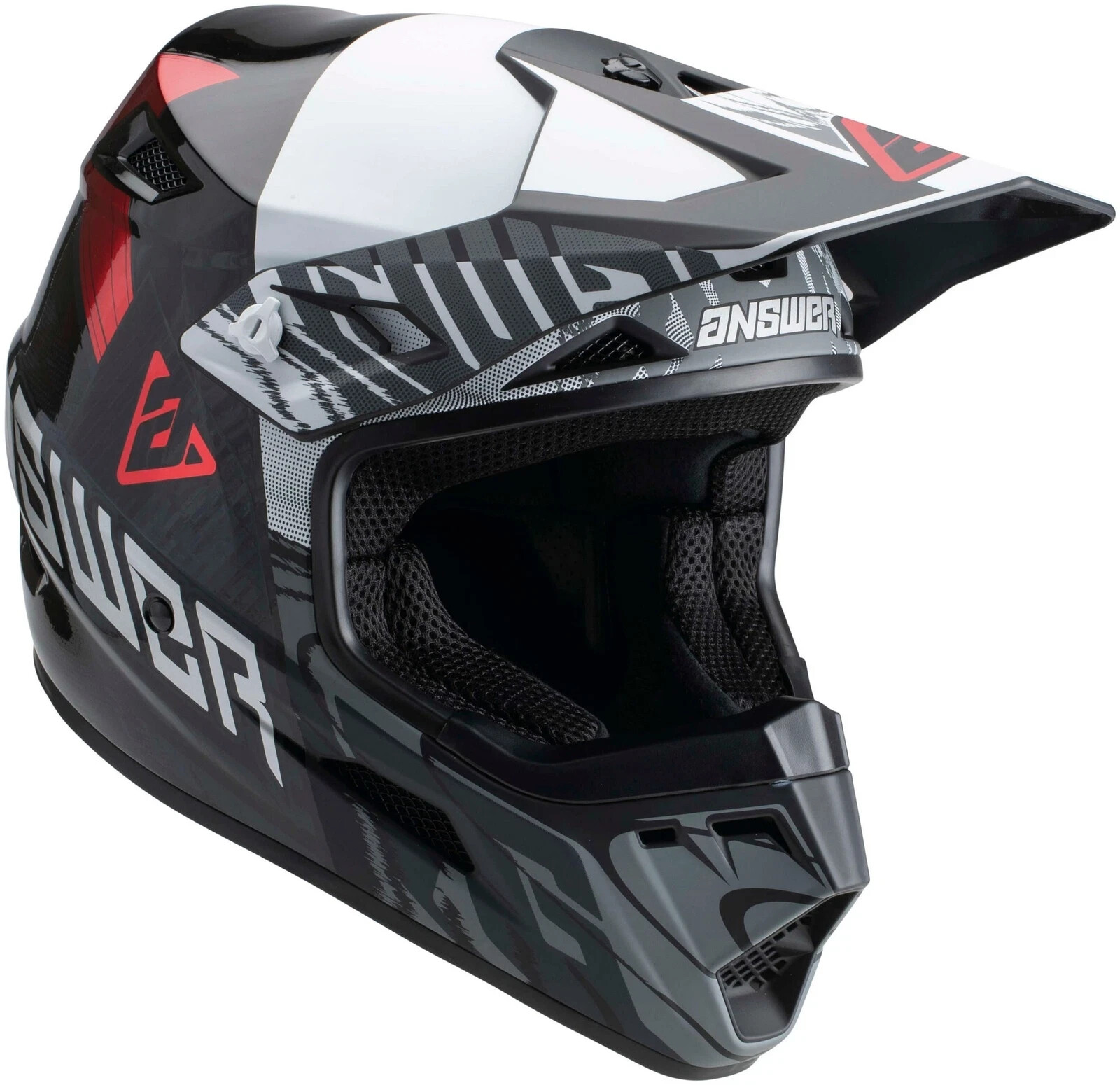 Answer Racing AR3 Ronin Motorcycle Helmet Black/Red MX Off-road ATV BMX MTB MD
