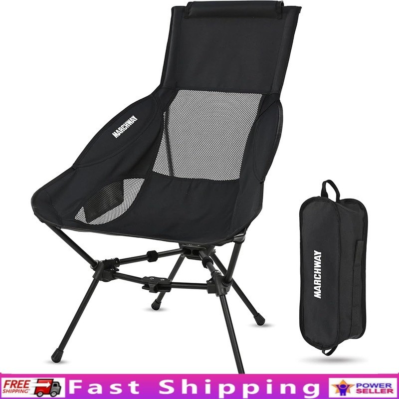 High Back Lightweight Portable Camping Chair W/ Easy Setup & Stability New