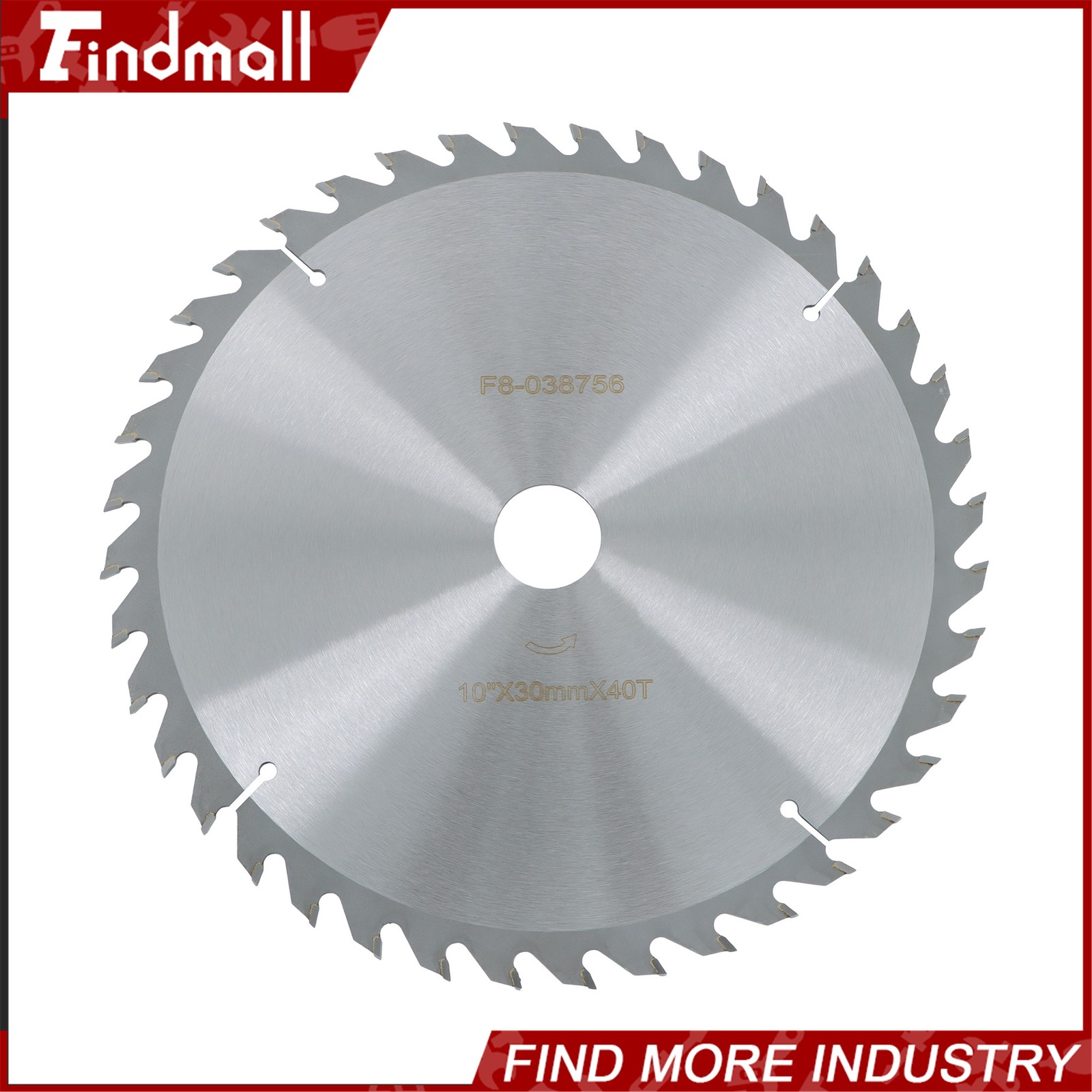 Findmall General Purpose Carbide Saw Blade, Silver, 10"×30mm×40T