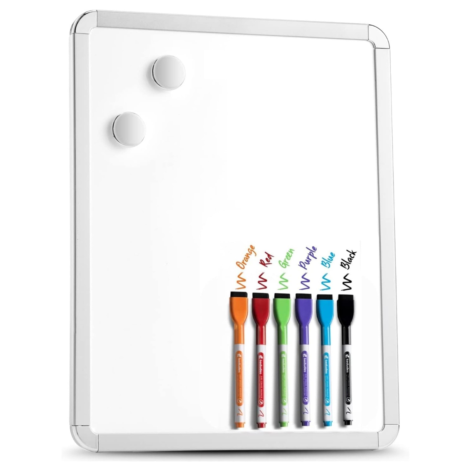 kedudes 11x14 Magnetic Dry Erase White 11" x 14" with 6 Markers, Purple,white