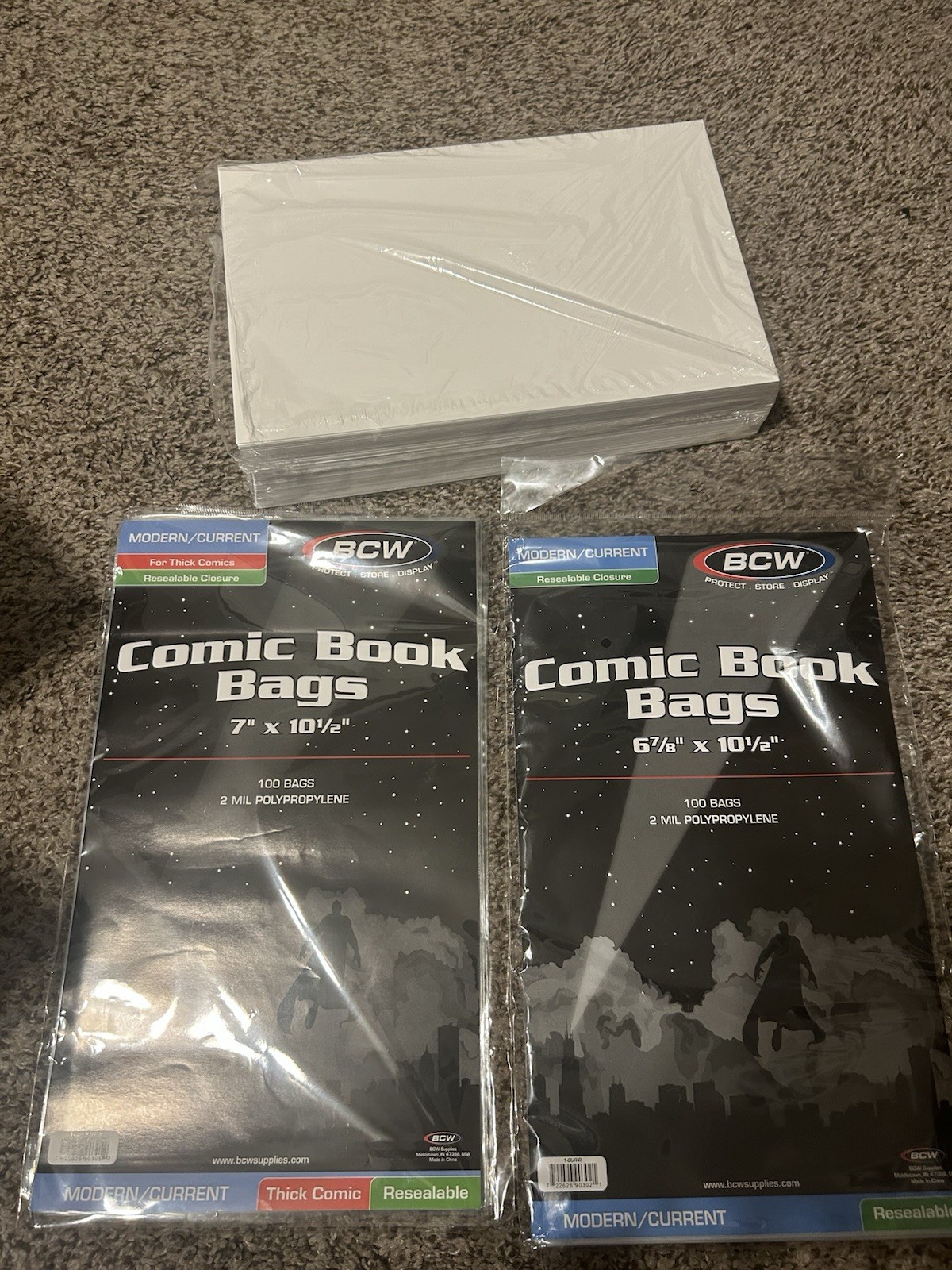 BCW Current/Modern Comic Book Bags & Boards - Opened, Used, Resealable