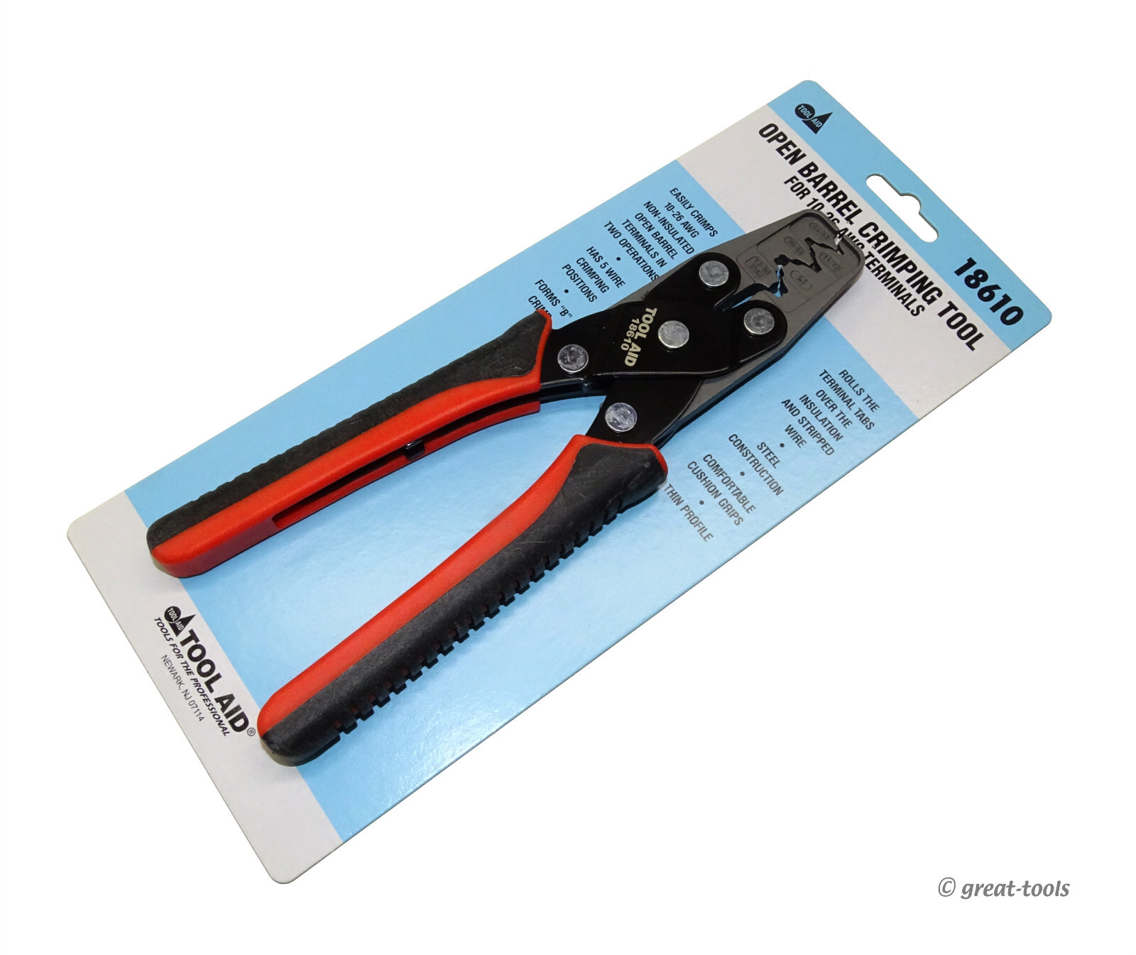 OPEN BARREL CRIMPING TOOL – wire crimper for 10-26 AWG terminals – automotive