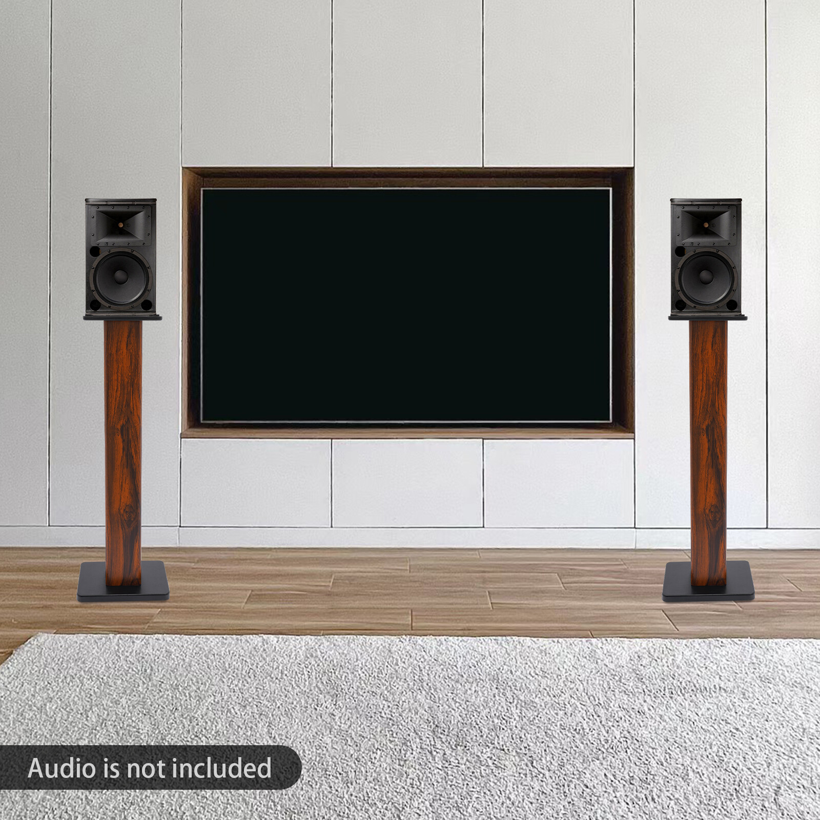 Bookshelf Floor Speaker Stands 1Pair Wood Column Home Theater Speaker Bookshelf