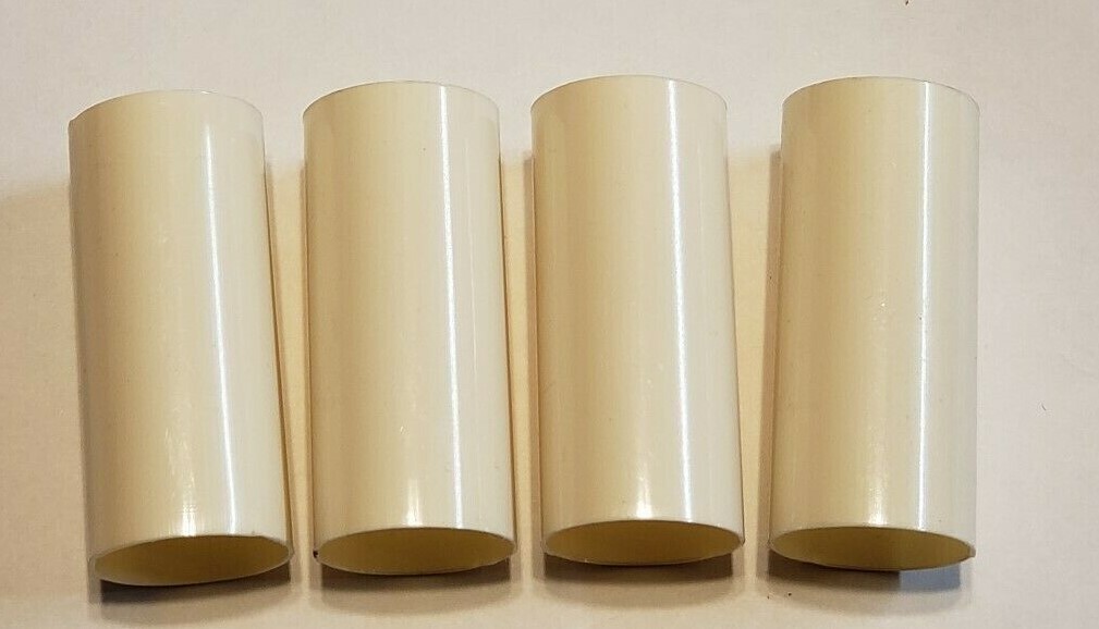 SET OF 4 CREAM PLASTIC 2" TALL CANDELABRA SOCKET CANDLE COVERS 7/8"O.D. CC02G