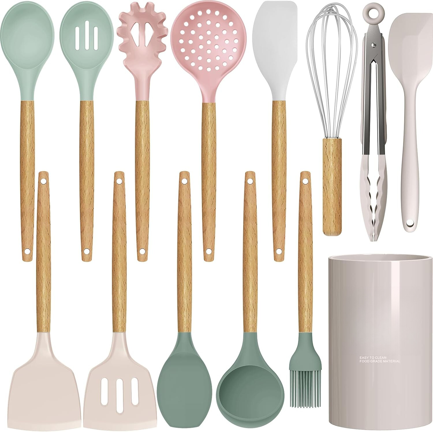 446°F Heat Resistant Silicone Cooking Tool Set - Kitchen Utensils Spatula Set