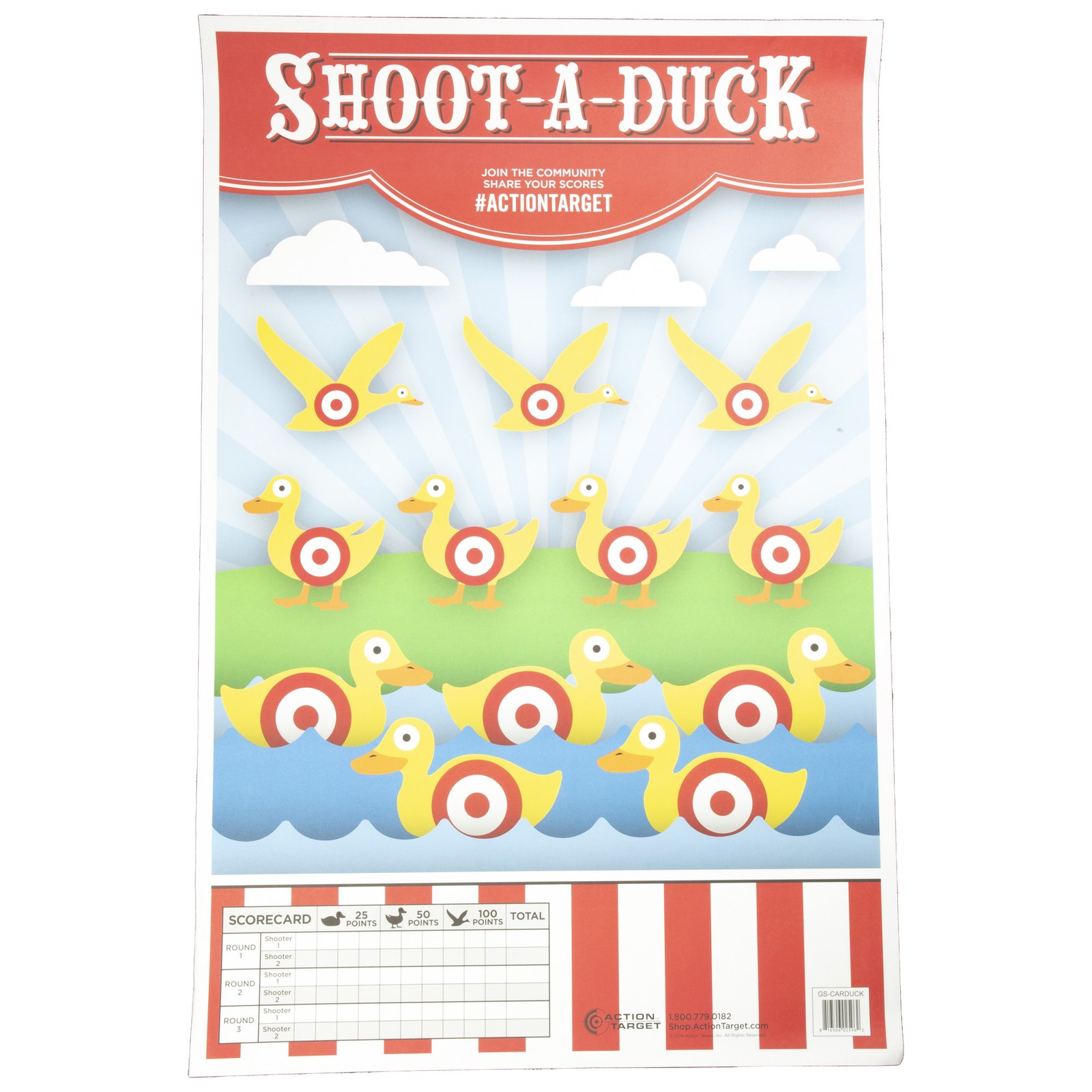 Action Target Arcade Classic Target, Multi Color, 23"x35", 100 Per Box GS-CARDU